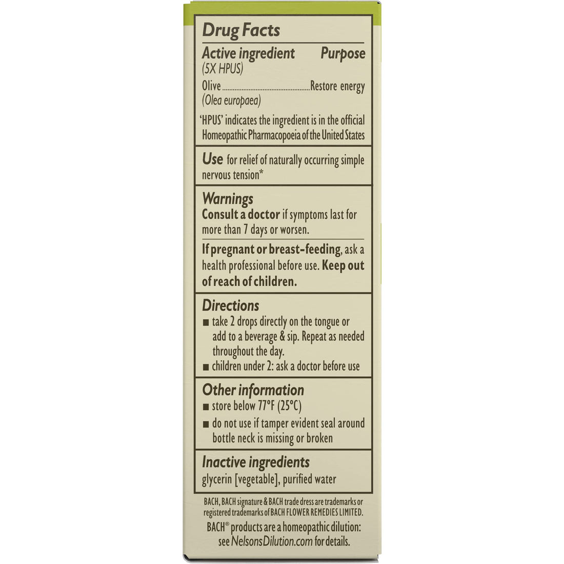 Bach Original Flower Remedies, Olive for Energy (Non-Alcohol Formula), Natural Homeopathic Flower Bach buy supplements canada