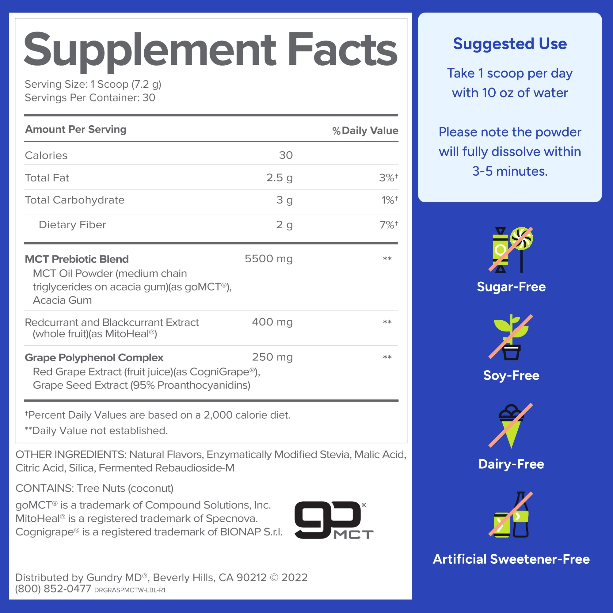 Gundry MD MCT Wellness Powder to Support Energy, Ketone Production and Brain Health, Keto Friendly, Sugar Free (30 Servings) (Raspberry Medley) Gundry MD buy supplements canada