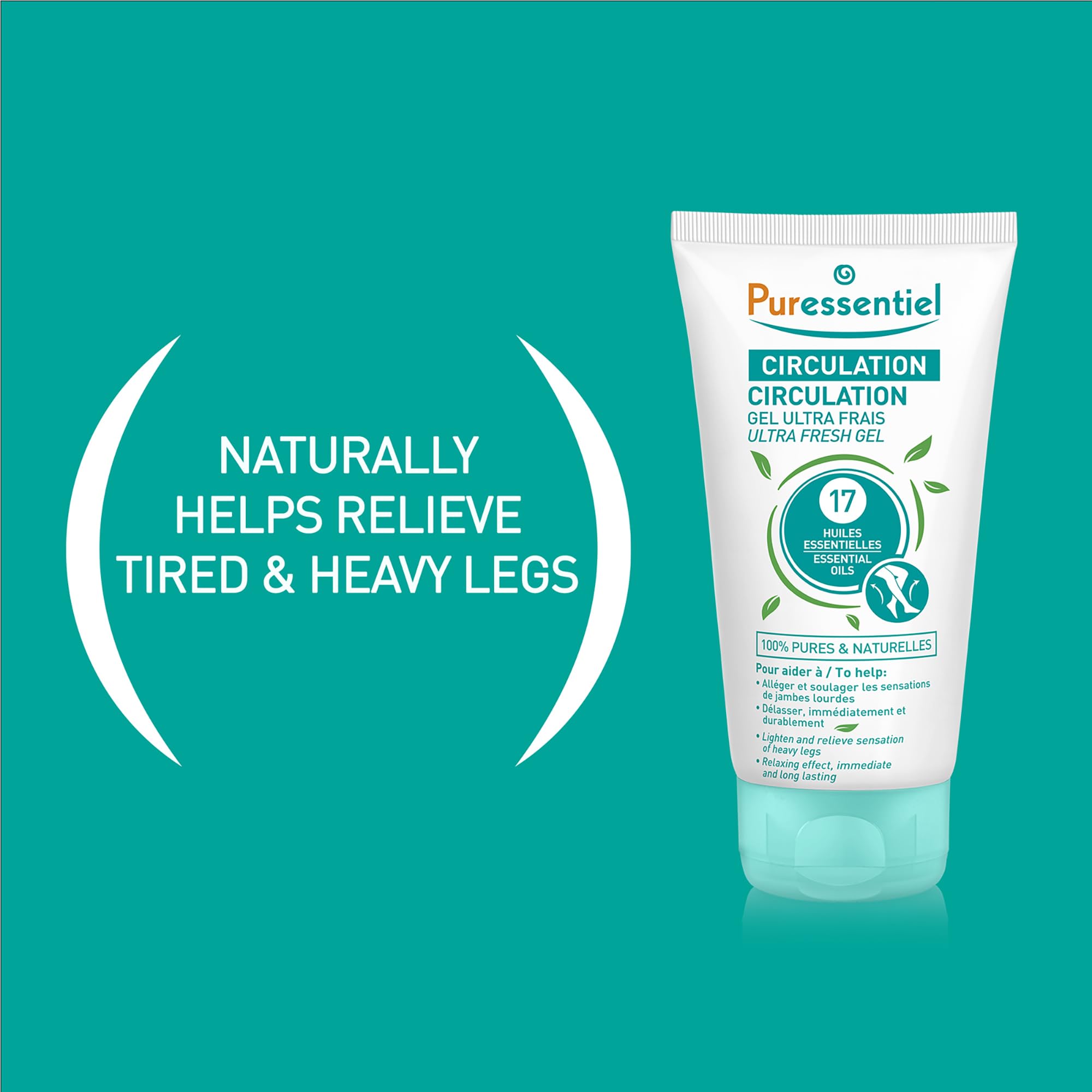 Puressentiel Soothing Gel for Tired Feet, Ankles, Legs - Aromatherapy Lotion with 17 Essential Oils for Body and Skin - Instant, Lasting Relief and Circulation - Natural and Alcohol Free - 4.22 oz Puressentiel buy supplements canada