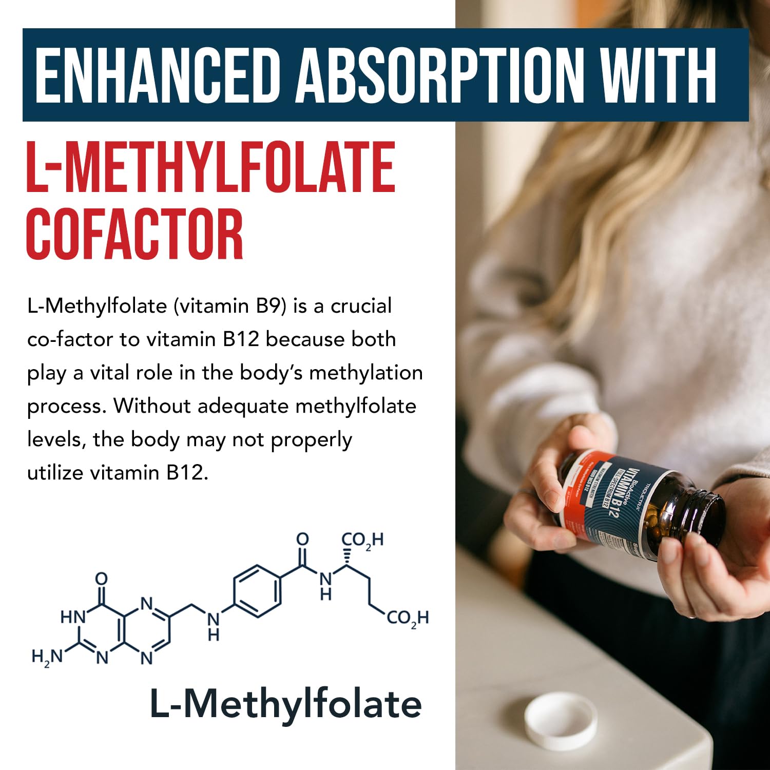 BioActive Vitamin B12 - 5000 mcg, Contains 3 BioActive Forms B12 Plus Methylfolate Cofactor - Methyl B12, Adenosyl B12 & Hydroxy B12 | Supports Energy Triquetra Health buy supplements canada