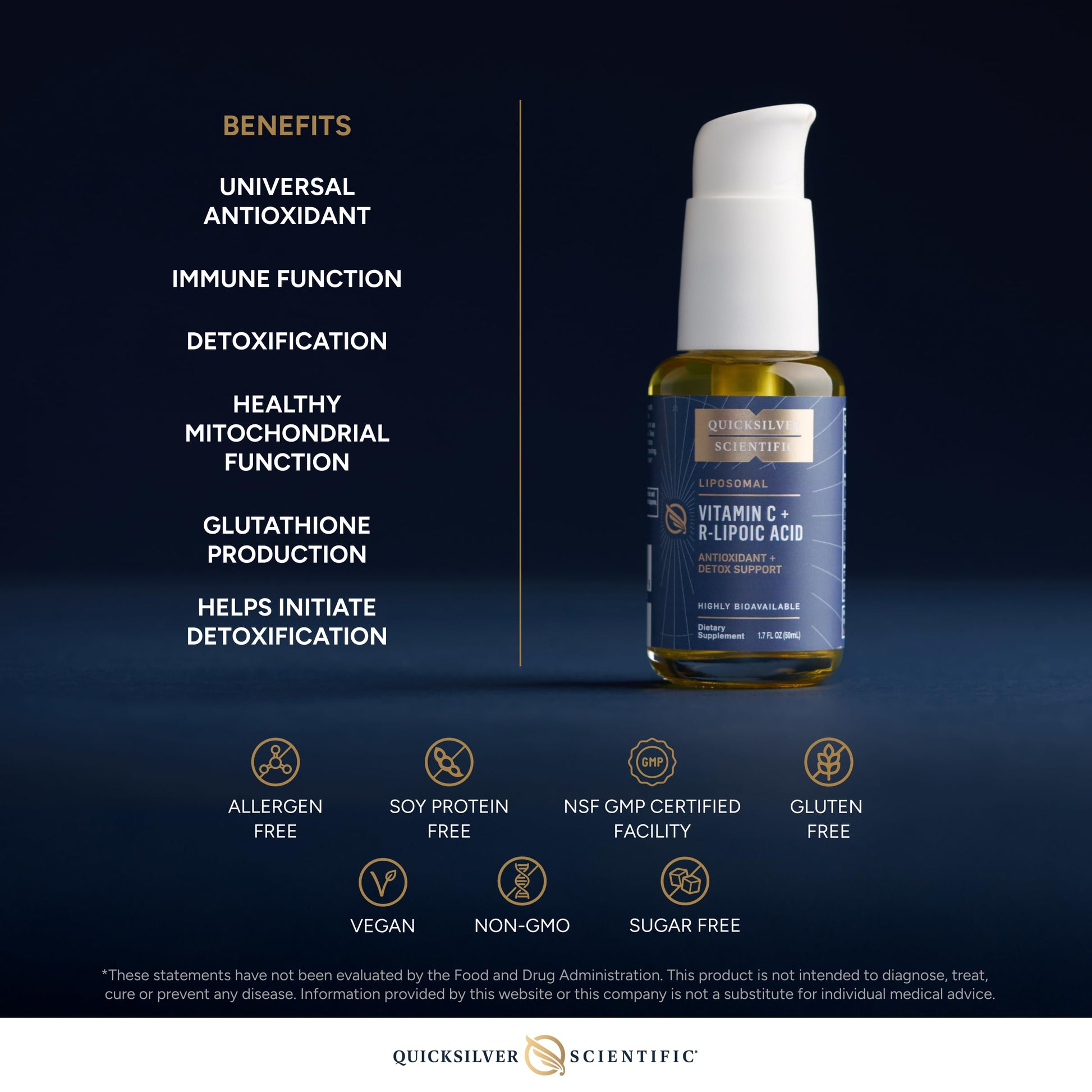 Quicksilver Scientific Vitamin C + R Lipoic Acid - Liposomal Vitamin C with RLA - Antioxidant, Detox & Immune Support Supplement - with Superior Absorption (50 ml) Quicksilver Scientific buy supplements canada