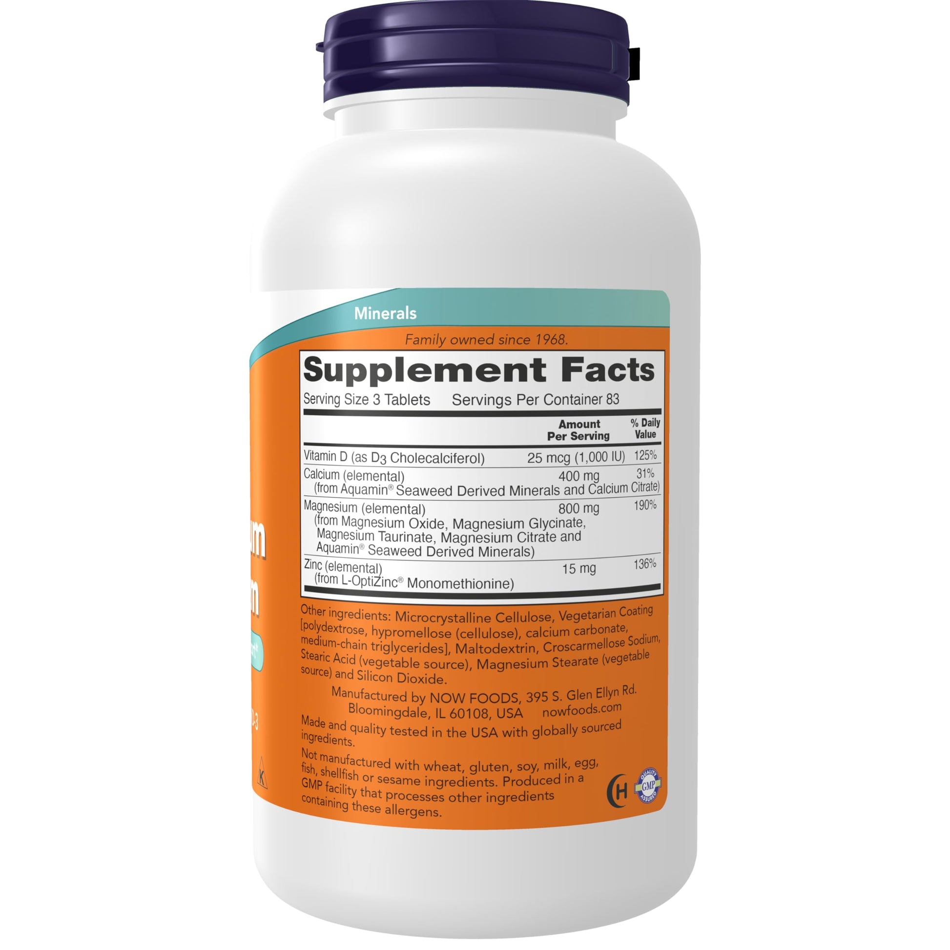 NOW Foods Supplements, Magnesium & Calcium, With Zinc and Vitamin D-3, Nerve and Bone Support*, 250 Tablets NOW Foods buy supplements canada