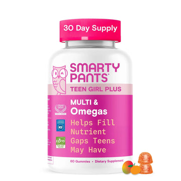 SmartyPants Teen Girl Multivitamin Gummies - Improved Formula: Omega 3 (DHA/EPA), Vitamin C, D3, B12, Vitamin A, K & Zinc SmartyPants buy supplements canada