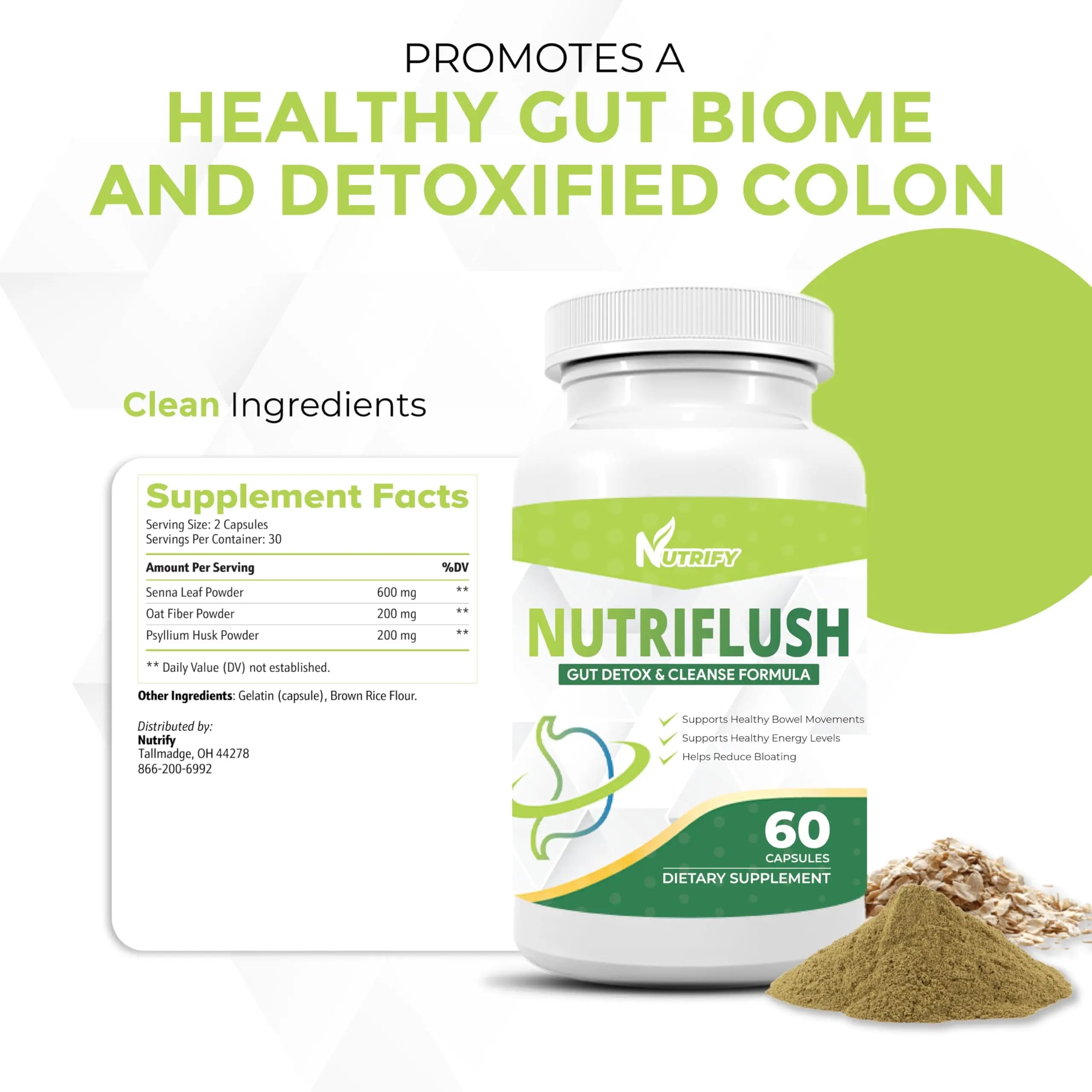 NutriFlush - Powerful Colon Support & Gut Cleanse Formula, High Absorption, GMO Free, Made in USA Generic buy supplements canada