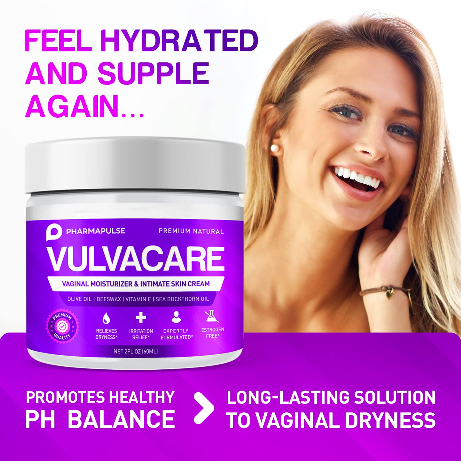Pharmapulse Vaginal Moisturizer, Vulva Balm Cream, Intimate Skin Care, Menopause Support Pharmapulse buy supplements canada