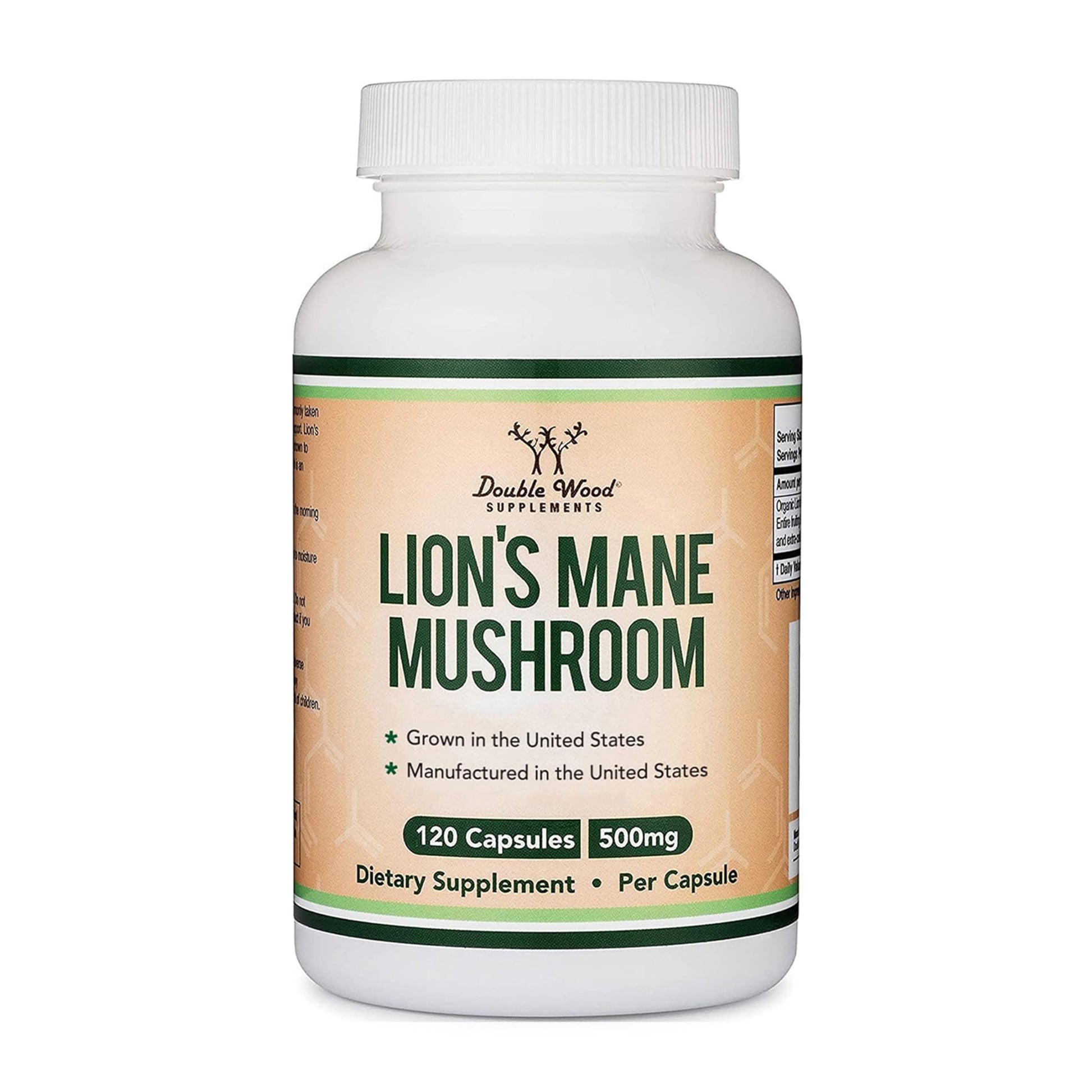 Organic Lions Mane Mushroom Capsules (120 Count), for Focus Support and Immune Health, Third Party Tested and Grown in The USA - by Double Wood Double Wood Supplements buy supplements canada