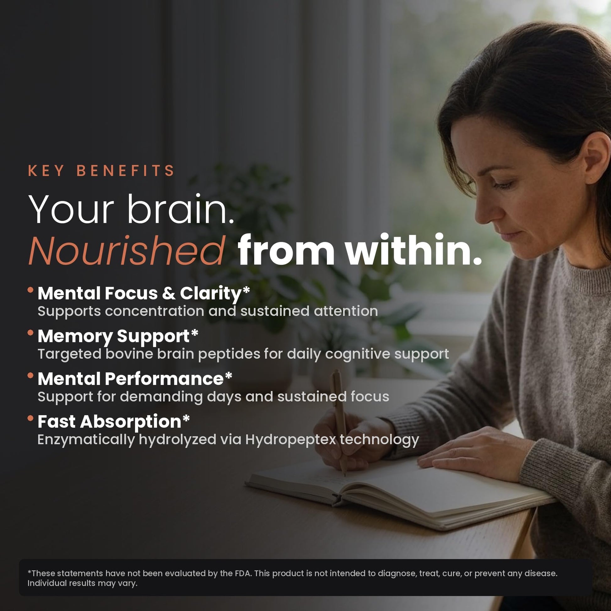 Nootropic Brain Supplement – Grass-Fed Bovine Brain Peptides for Focus, Memory & Mental Clarity – Ancestral Cognitive Support – Argentine Pasture-Raised, Non-GMO – 60 Capsules VILLAR BIOTECH buy supplements canada