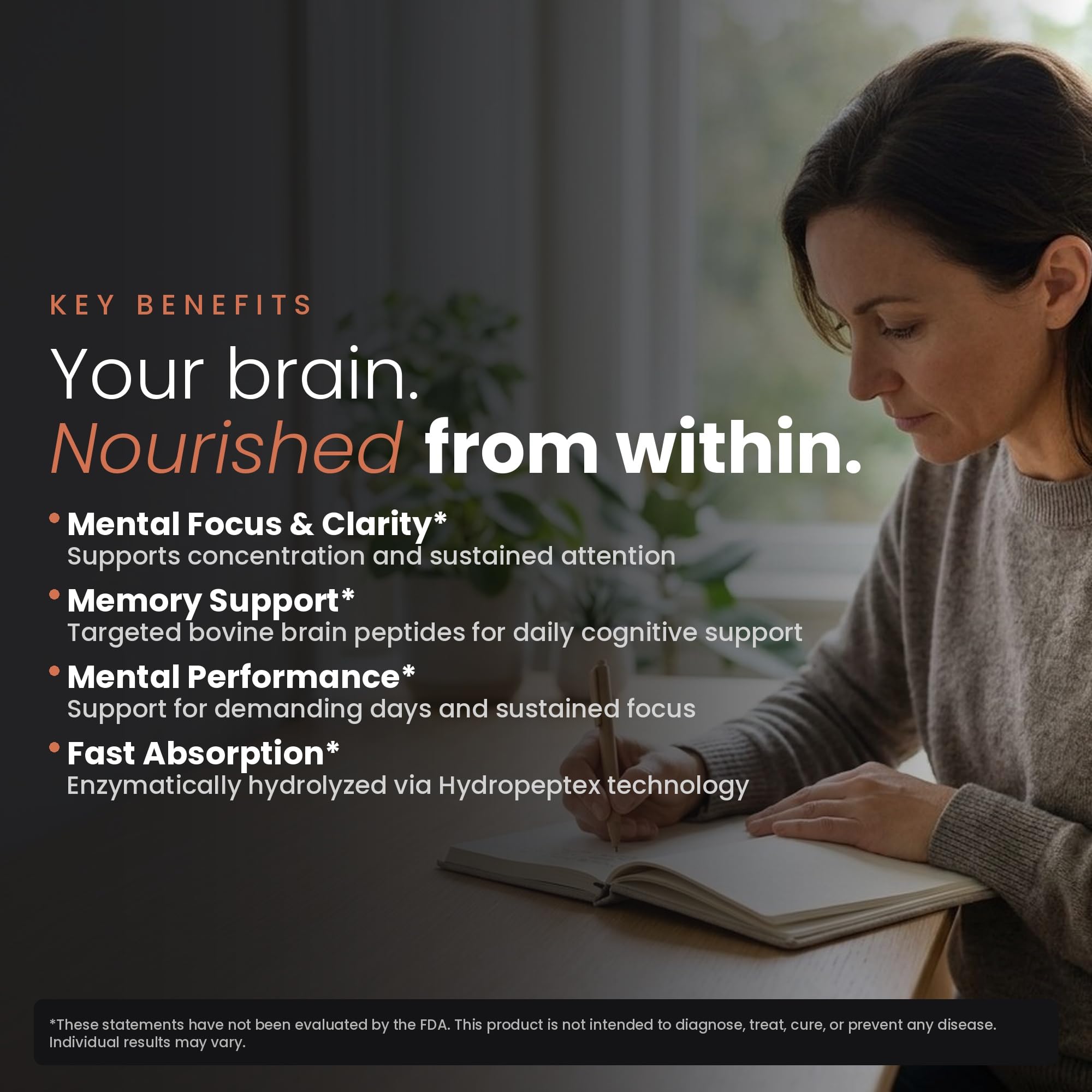 Nootropic Brain Supplement – Grass-Fed Bovine Brain Peptides for Focus, Memory & Mental Clarity – Ancestral Cognitive Support – Argentine Pasture-Raised, Non-GMO – 60 Capsules VILLAR BIOTECH buy supplements canada