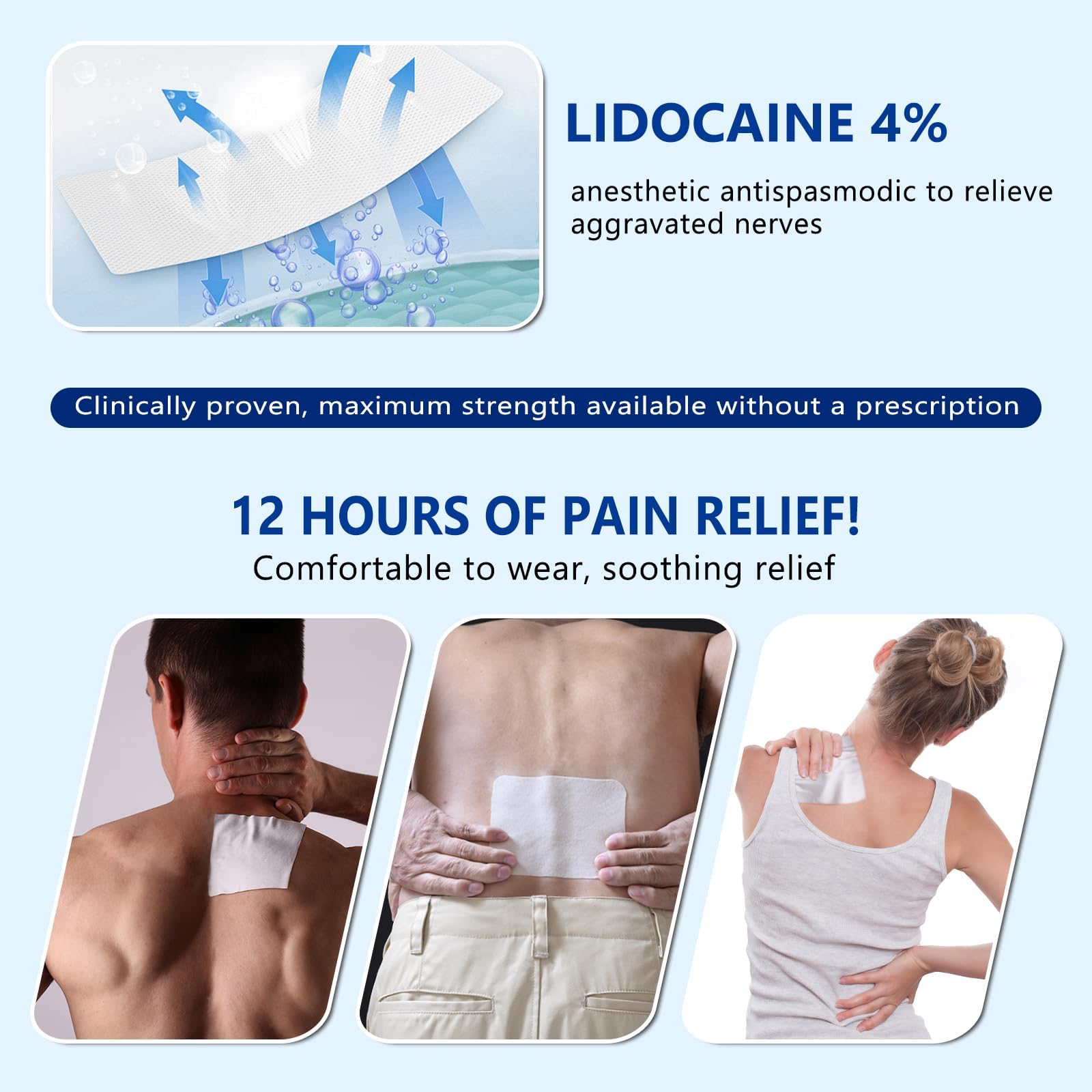 KIbabyDI Professional Lidocaine Pain Relief Patches - 20 Count | 4% Medicated Gel Patches for Targeted Joint & Muscle Comfort | Long-Lasting 12-Hour Relief, Ultra-Flexible Design -lb234 KIbabyDI buy supplements canada