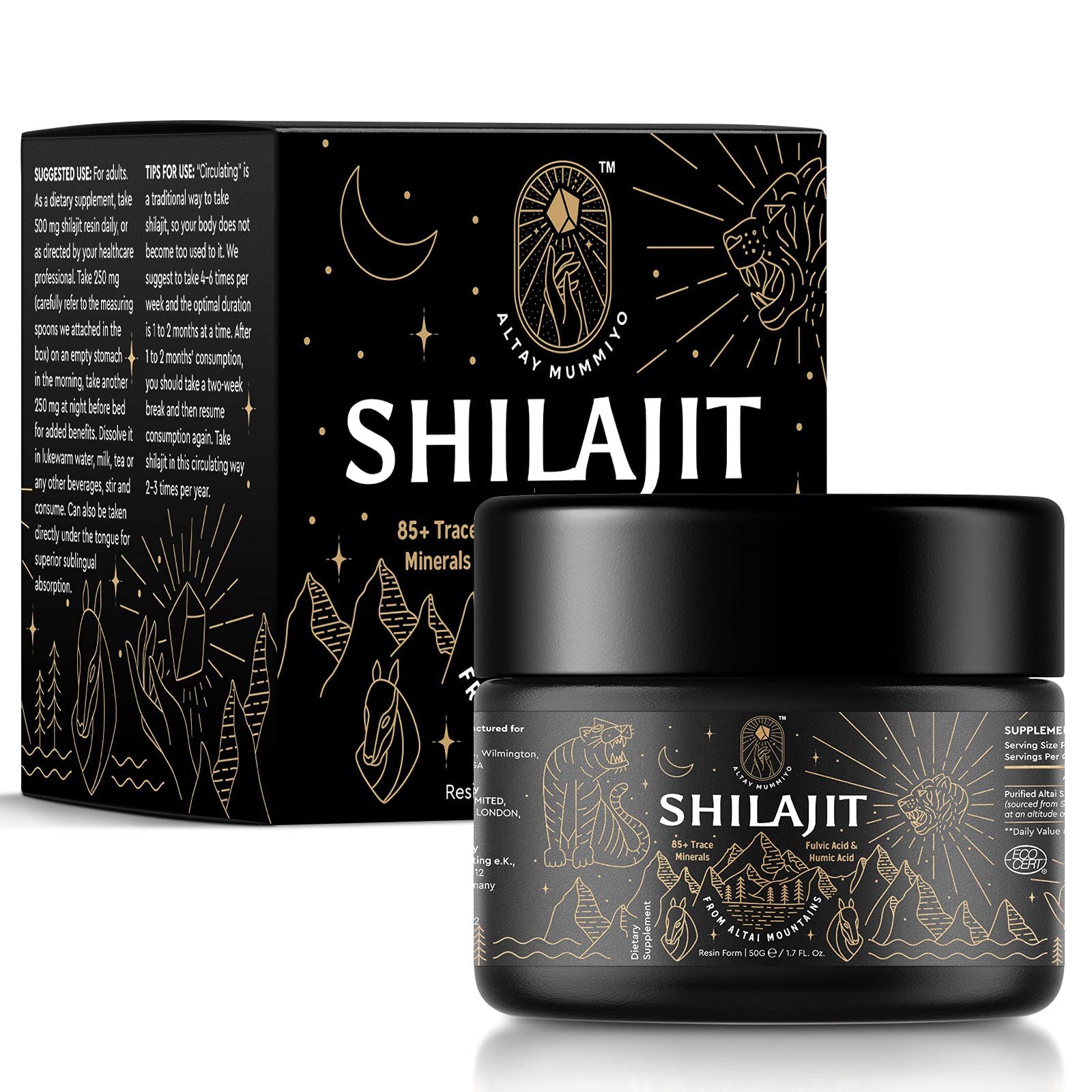 Shilajit Resin with Fulvic Acid & Trace Minerals, Original Siberian Pure Shilajit with 85+ Humic ALTAY MUMMIYO buy supplements canada
