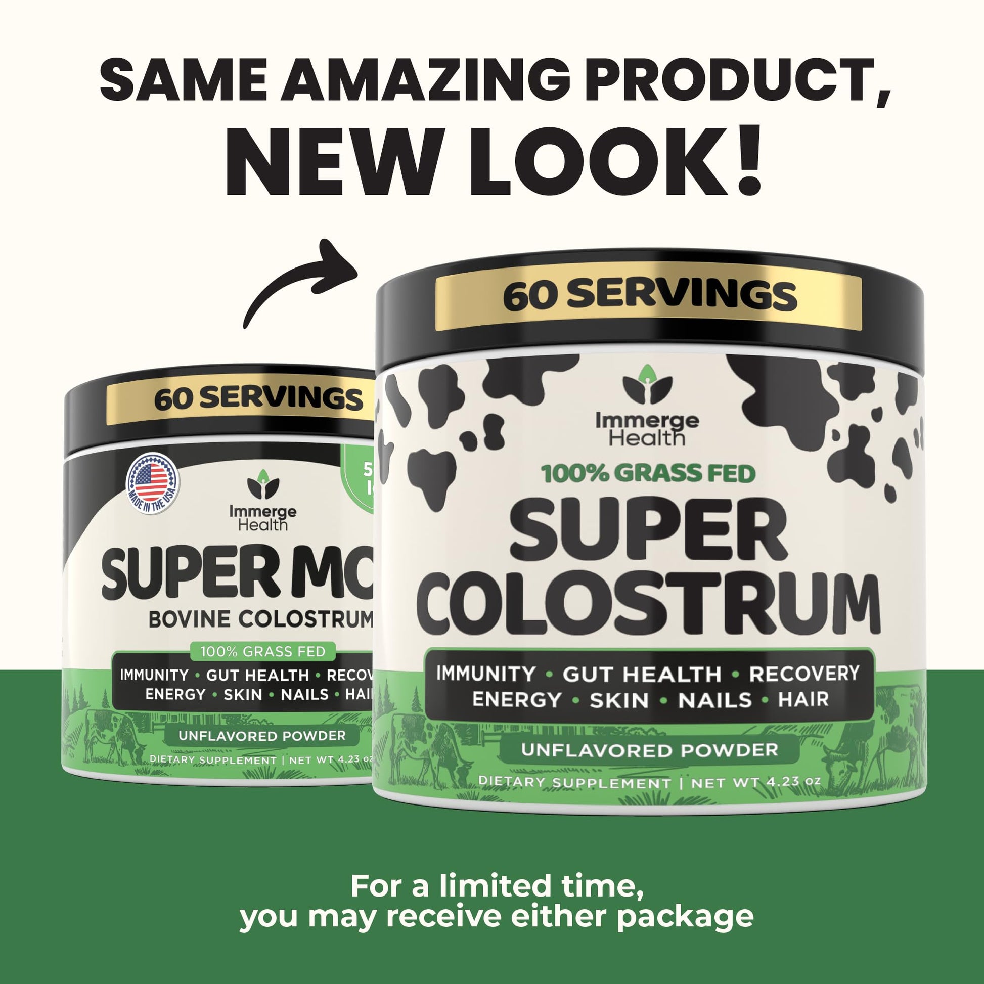 Immerge Health Super Colostrum Powder (60 Servings) – Premium Bovine Colostrum Supplement for Gut Health, Bloating & Immune Support – High IgG, 100% Grass Fed First Milking, Unflavored, Made in USA ImmergeHealth.com buy supplements canada