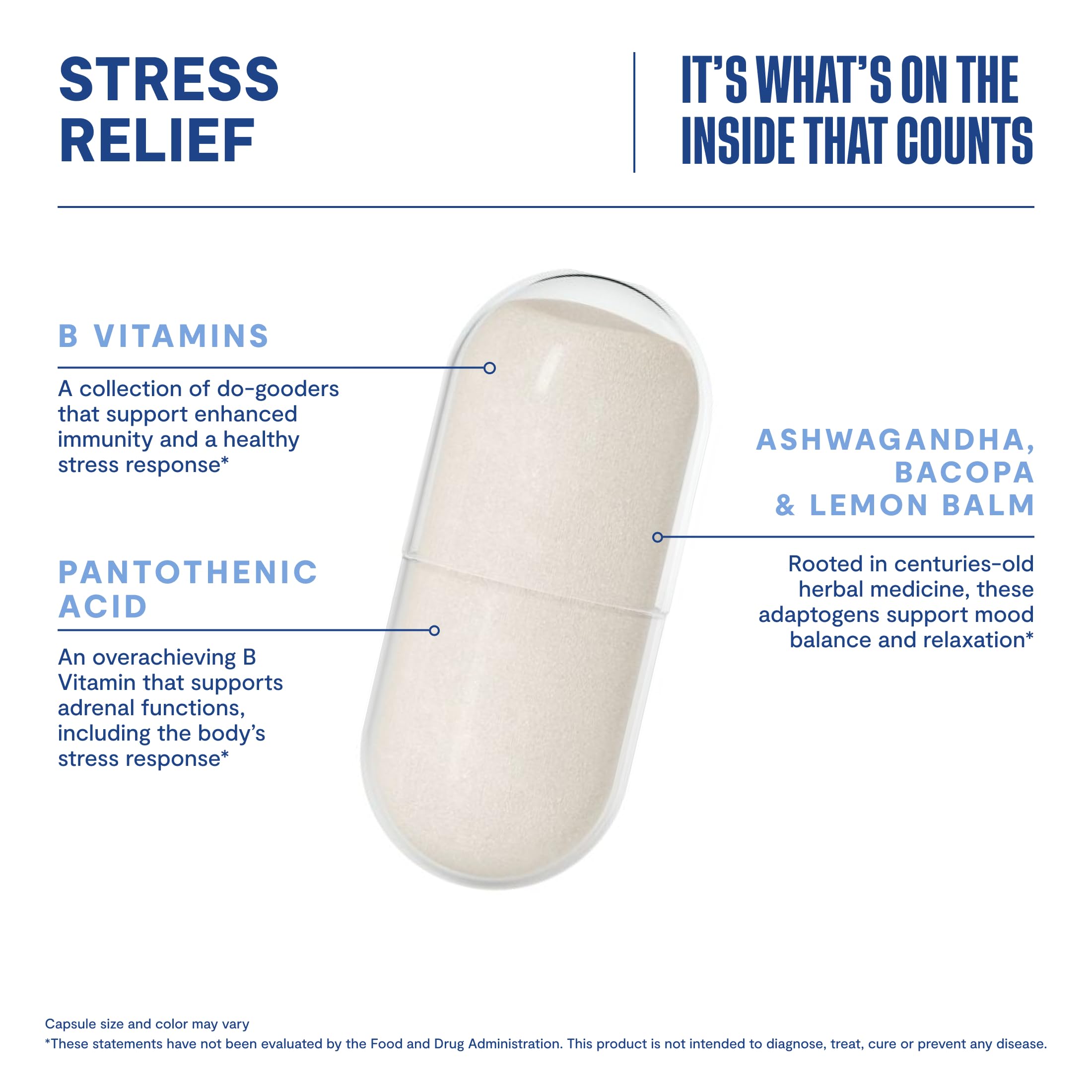 Habit Stress Relief Supplement (60 Capsules) - New Look, Supports Relaxation & Mood Balance, Vitamin B, Adaptogens, Lemon Balm, Calming, Vegan, Non-GMO (1 Pack) H' Habit buy supplements canada