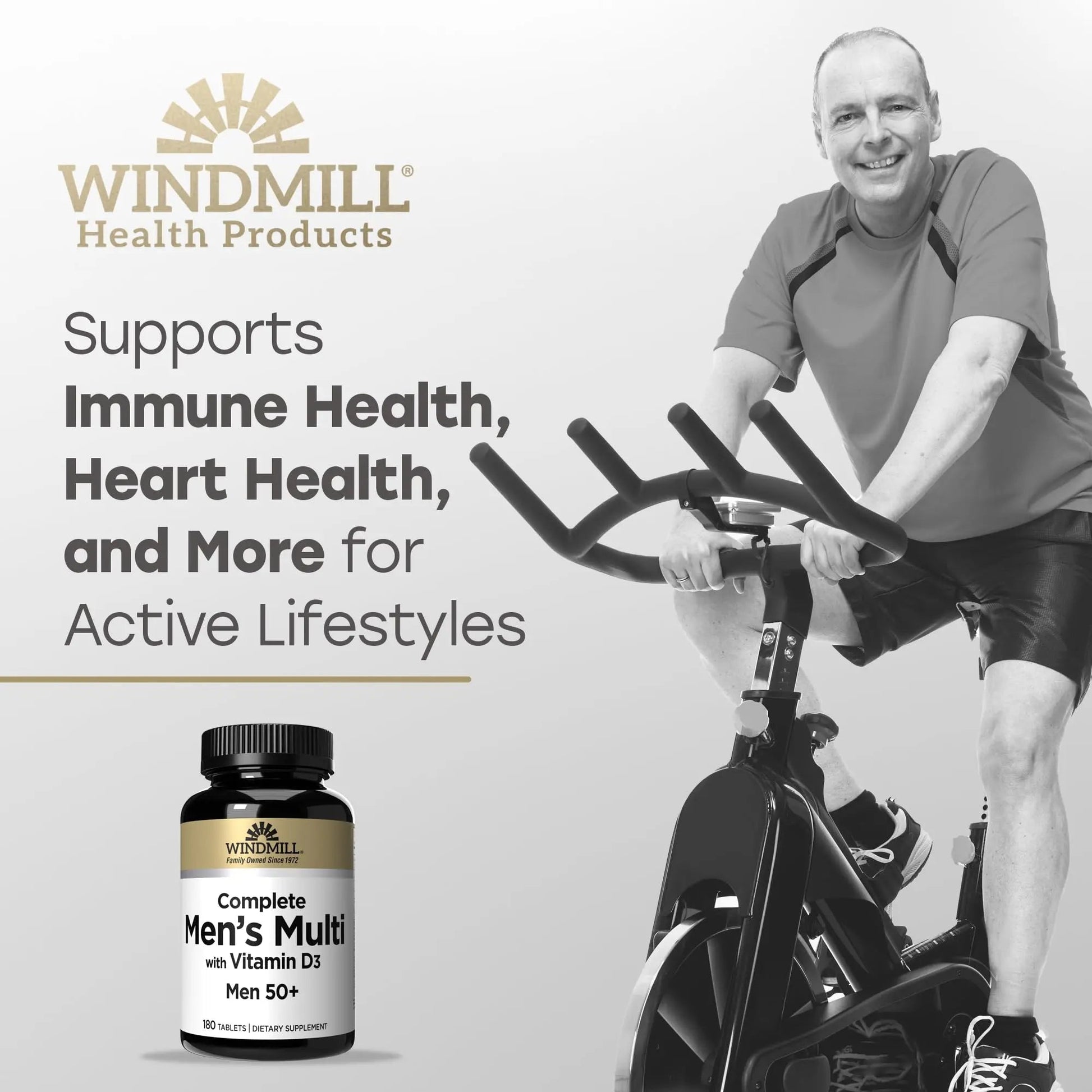 Windmill Natural Vitamins Men’s Multi 50+, with Vitamin D3, Mens Multivitamins for Daily Nutritional Support, Multivitamin for Men, 180 Tablet, 180 Day Supply Windmill buy supplements canada