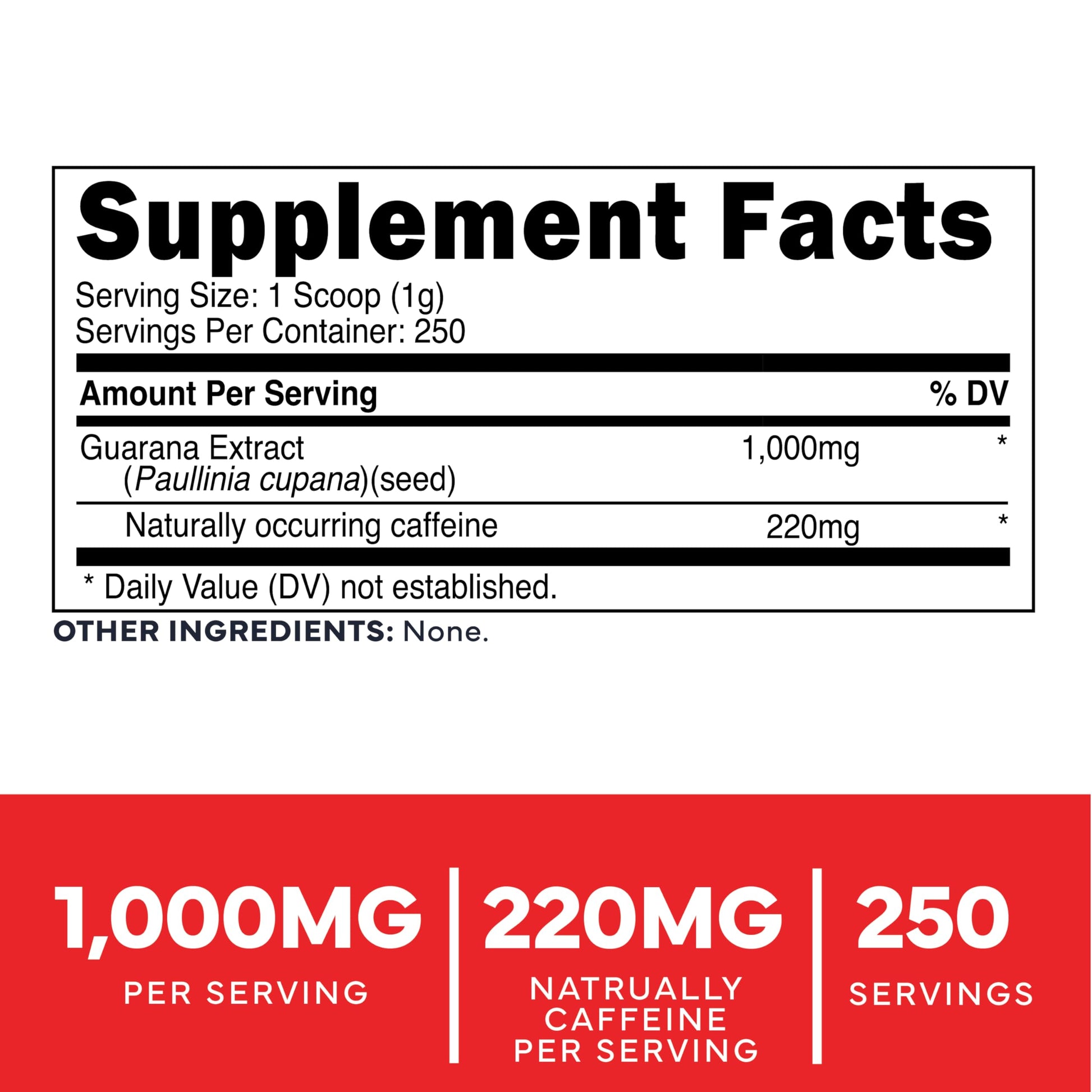 Type Zero Clean Guarana Powder Drink Mix (250 Servings, Unflavored) - 220 MG Caffeine Per Serving, Natural Caffeine, Non GMO, Gluten Free Type Zero buy supplements canada