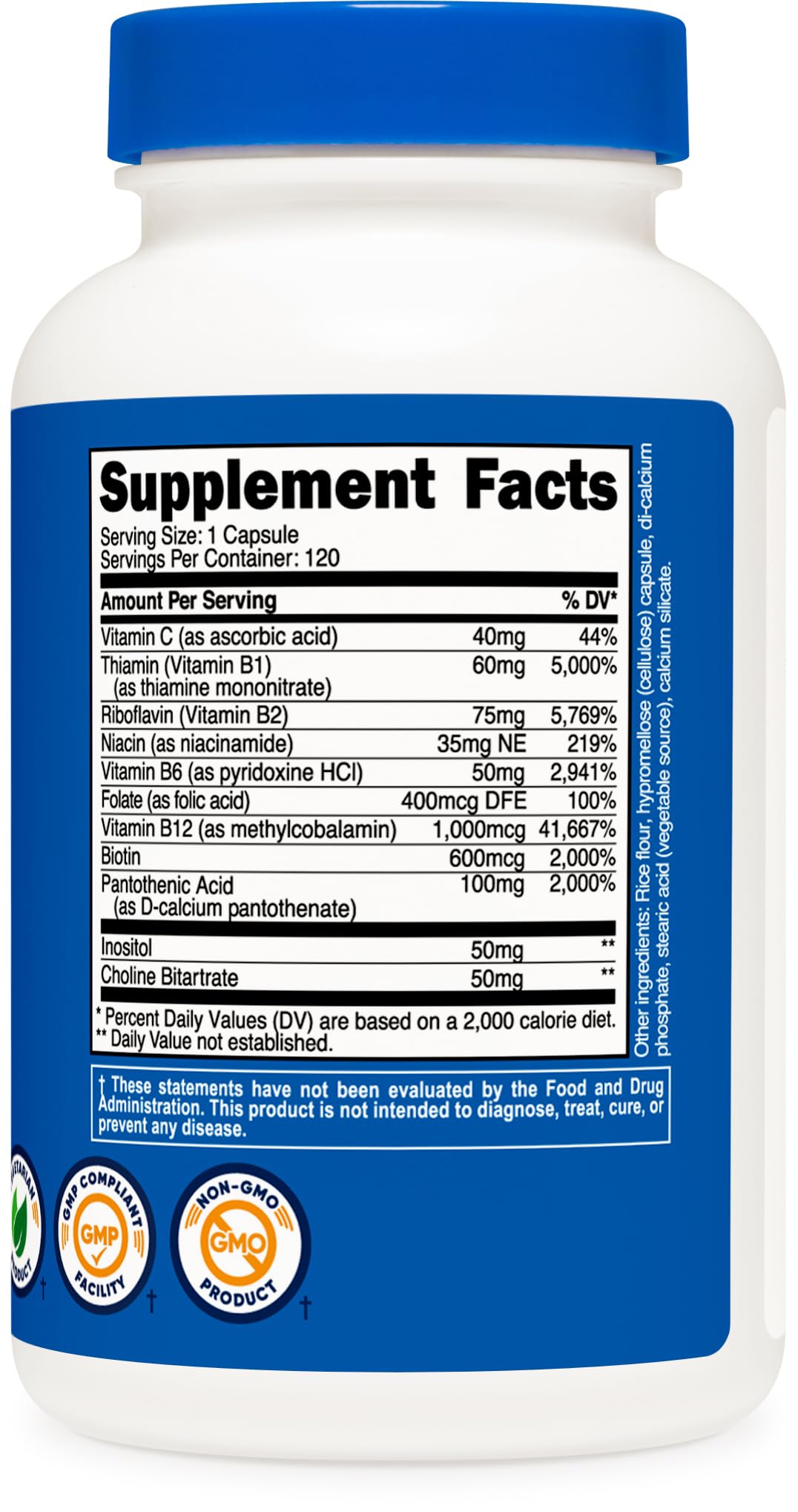 Nutricost High Potency Vitamin B Complex 460mg, 120 Capsules - with Vitamin C - Energy Nutricost buy supplements canada