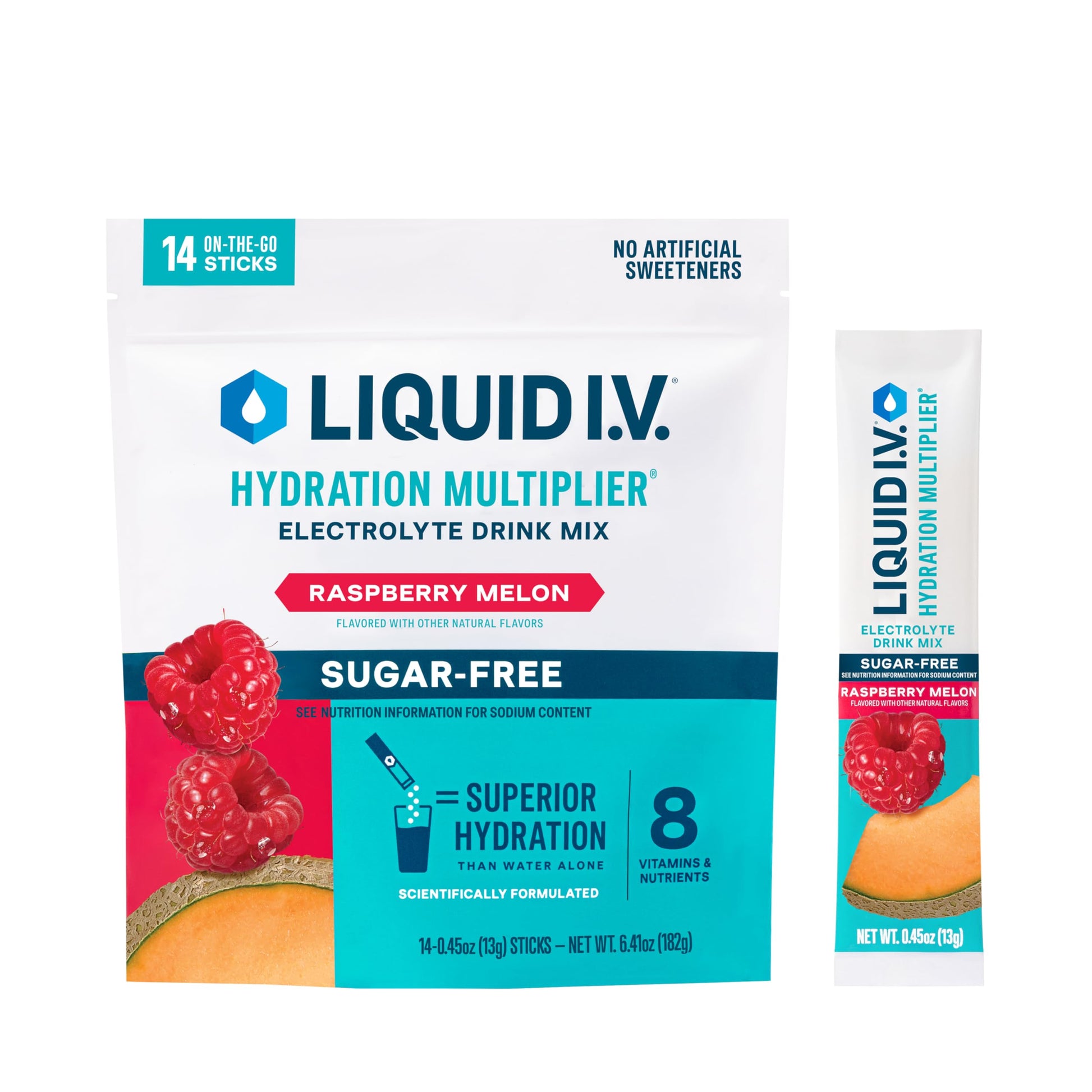 Liquid I.V.® Hydration Multiplier Sugar-Free - Raspberry Melon | Electrolyte Powder Drink Mix | 1 Pack (14 Servings) Liquid I.V. buy supplements canada