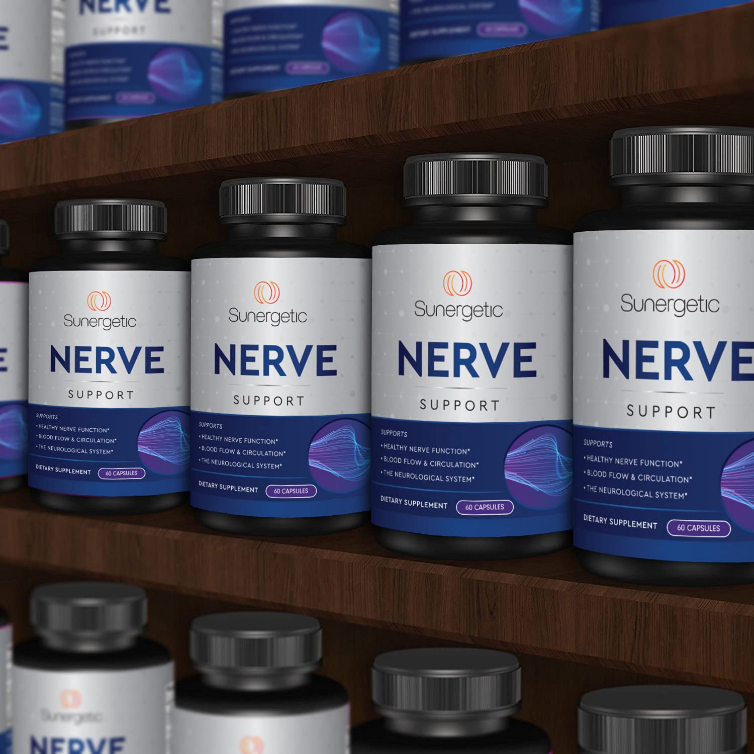 Premium Nerve Support Supplement – with Alpha Lipoic Acid (ALA) 600 mg, Acetyl-L-Carnitine (ALC) & Benfotiamine - Nerve Support Formula for Healthy Circulation, Feet, Hands & Toes - 60 Capsules Sunergetic buy supplements canada