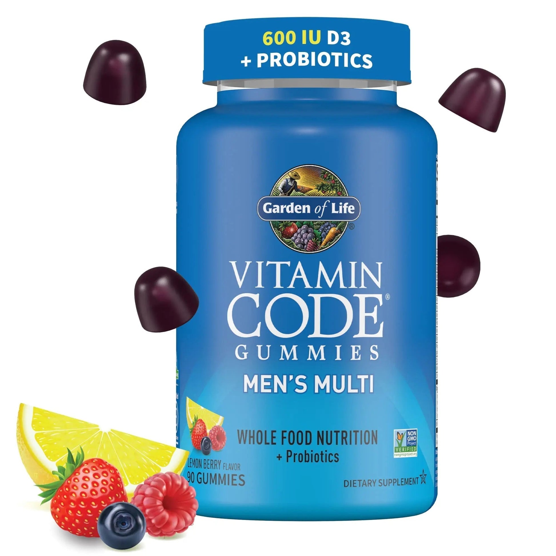 Men’s Multivitamin Gummy: Vitamins C, D, E, B & Zinc for Energy, Stamina & Stress, Probiotics for Digestive & Immune Health, Vitamin Code Garden of Life buy supplements canada