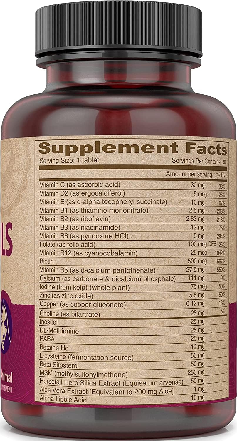 DEVA Vegan Vitamins Hair, Nails & Skin Supplement with 500 mcg of Biotin Per Tablet 90 Tablets (Pack of 2) DEVA buy supplements canada