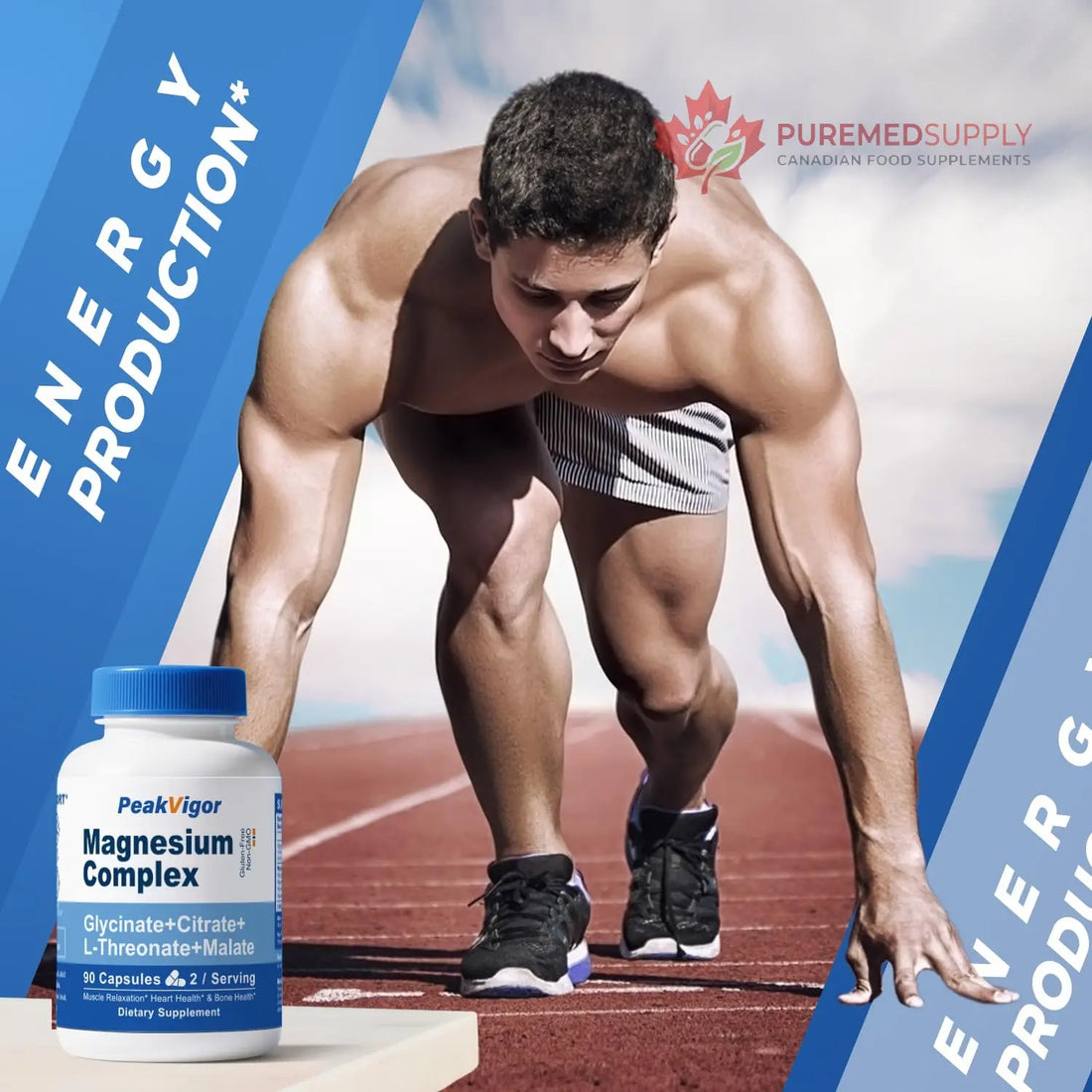 5 in 1 Magnesium Complex, 976mg Complex with Magnesium Glycinate, Citrate, Malate & L-Threonate, Vitamin B6 for High Absorption, Third Party Tested, Gluten-Free, Easy-Swallow Vegan Capsule PeakVigor buy supplements canada