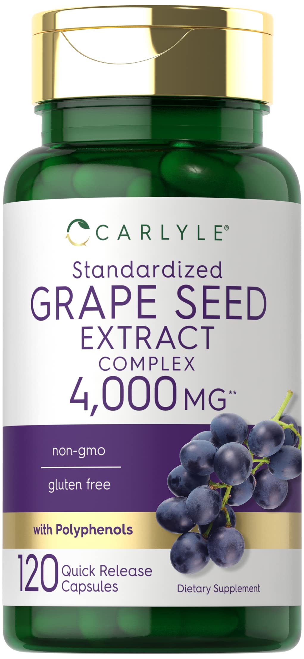 Carlyle Grape Seed Extract 4,000mg | 120 Quick Release Capsules | Standardized Extract Carlyle buy supplements canada