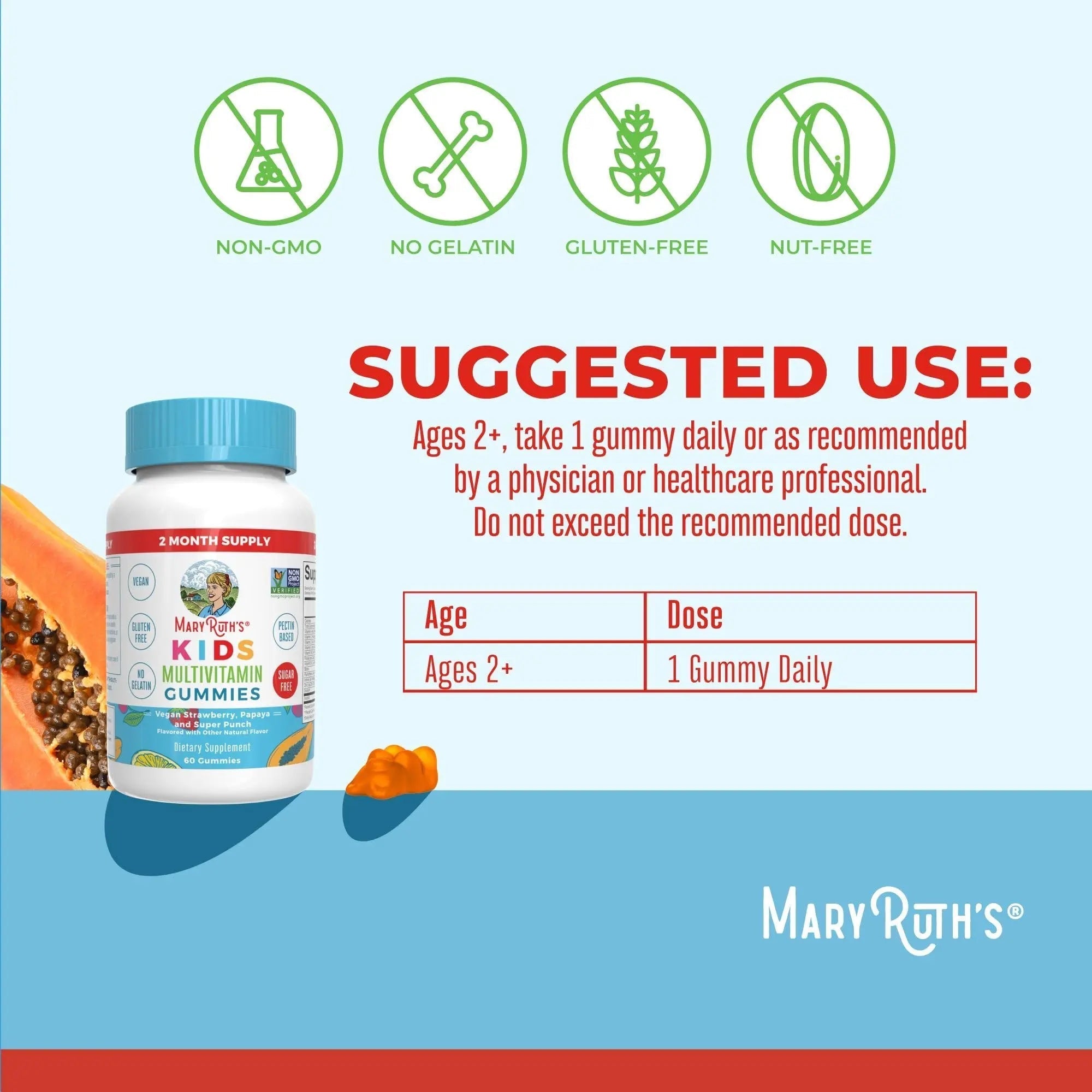 MaryRuth Organics Multivitamin and Probiotic Gummies (Strawberry) for Kids | Clean Label Project Verified® | Vitamins for Gut Health MARYRUTH'S buy supplements canada