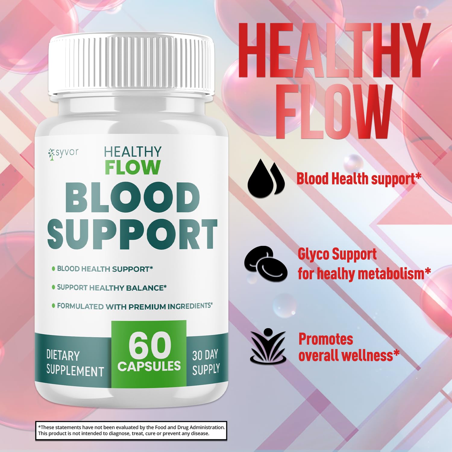 (2 Pack) Healthy Flow Blood Support Capsules, Official Healthy Flow Blood Support Pills with All Natural Ingredients, Advanced Formula Supplement with Premium Vitamins for Men & Women (120 Capsules) Syvor buy supplements canada
