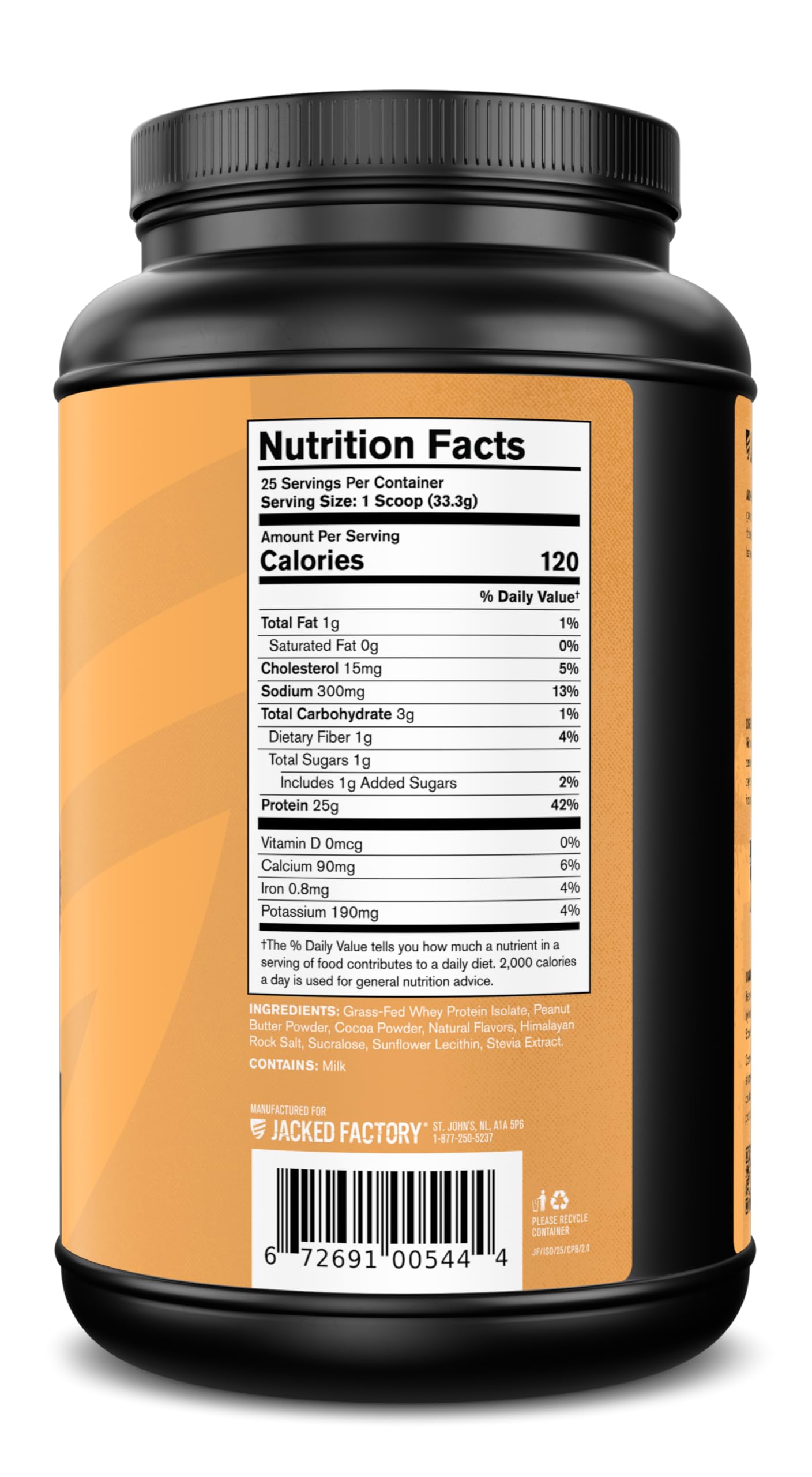Jacked Factory Authentic ISO Grass Fed Whey Protein Isolate Powder - Low Carb, Non-GMO Muscle Building Protein w/No Fillers, Post Workout Recovery, Chocolate Peanut Butter - 25 Servings Jacked Factory buy supplements canada