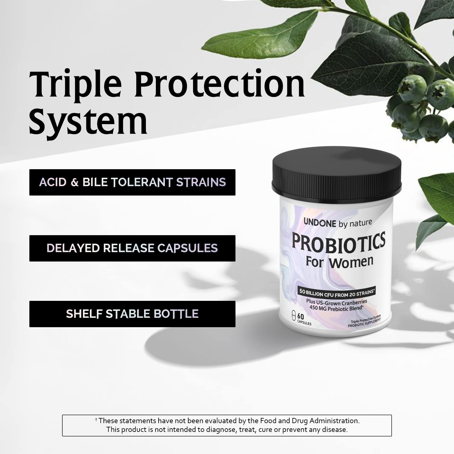 Undone By Nature Probiotic for Women, 50 Billion CFU Women's Probiotics with Prebiotics Undone By Nature buy supplements canada