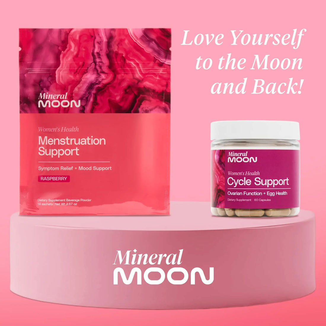 Mineral Moon Hormonal Support Bundle - Menstrual Supplement + Cycle Support - Aid Ovulation, Hormonal Balance & PMS Support - Reduce Period Cramps & Fatigue - Antioxidant Ovarian Support Vitamins Mineral Moon buy supplements canada