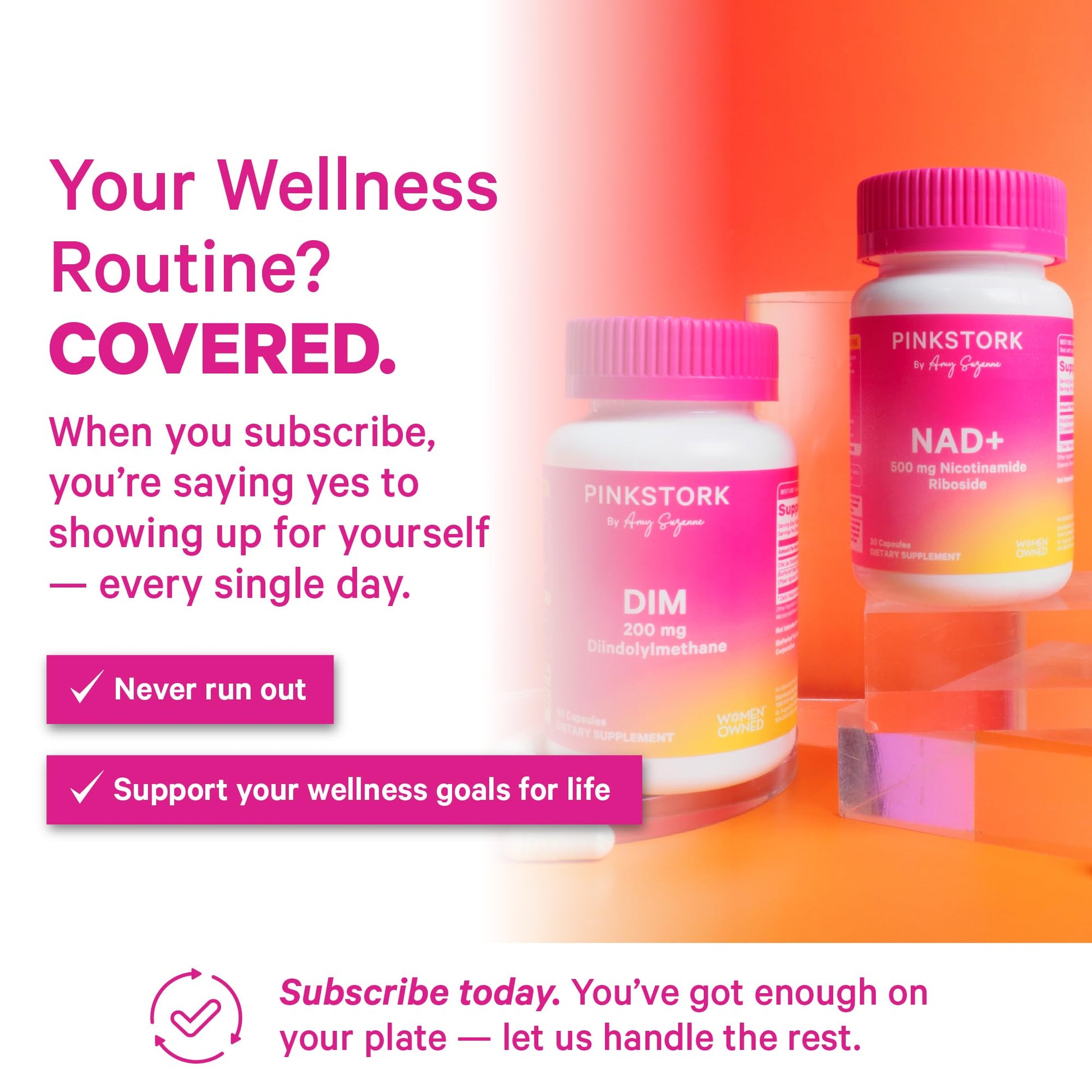 Pink Stork NAD+ Supplement for Women | 500mg Nicotinamide Riboside NR | Clinically-Studied Pure NMN Powder | Brain + Cognitive Support |Energy, Skin Essentials Over 30 | 1 Month Supply Pink Stork buy supplements canada