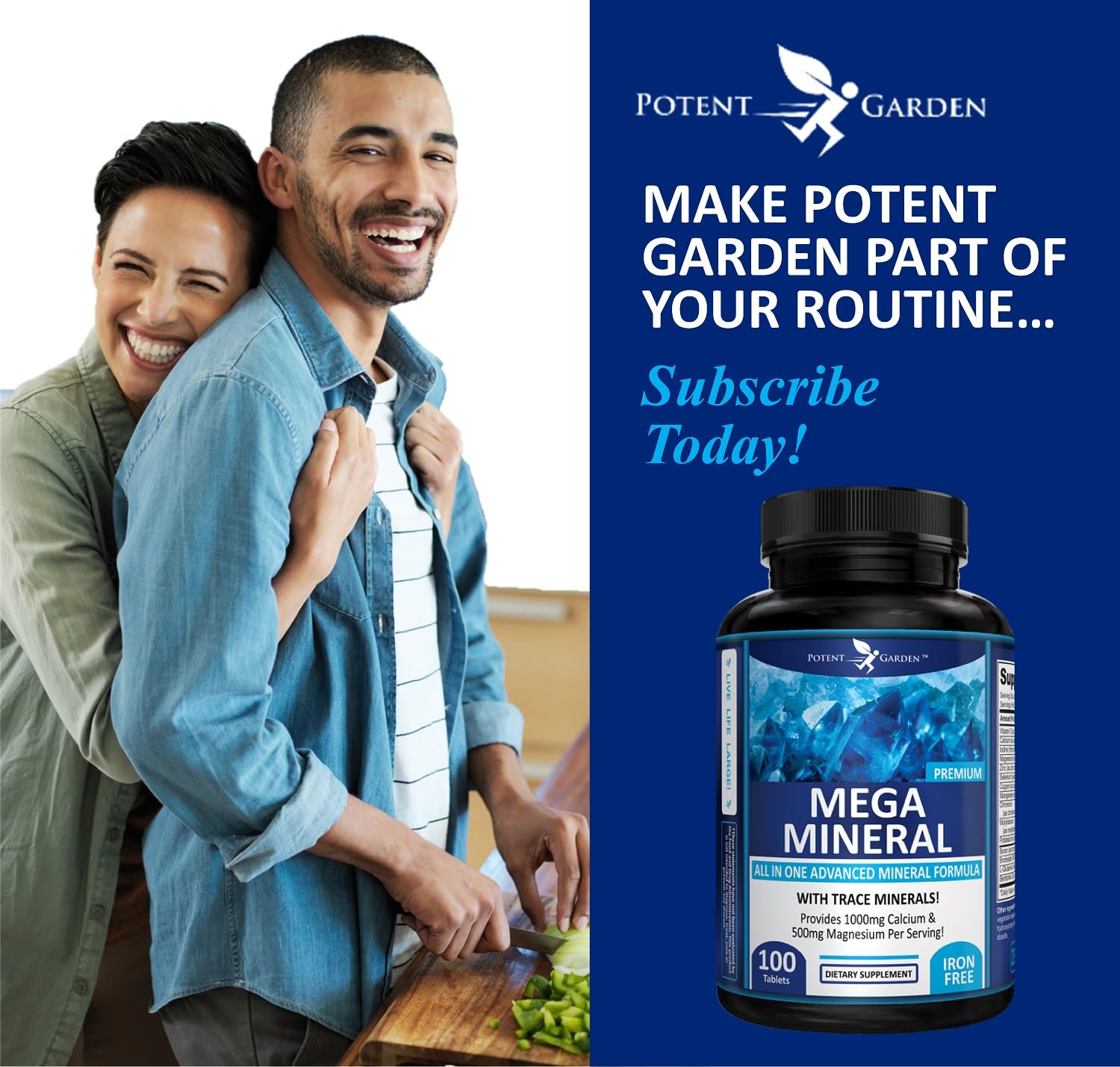 Potent Garden Mega Mineral Supplement Complete Mineral Complex with Calcium Magnesium Zinc Potassium Boron Selenium Chromium & 72 Trace Potent Garden buy supplements canada