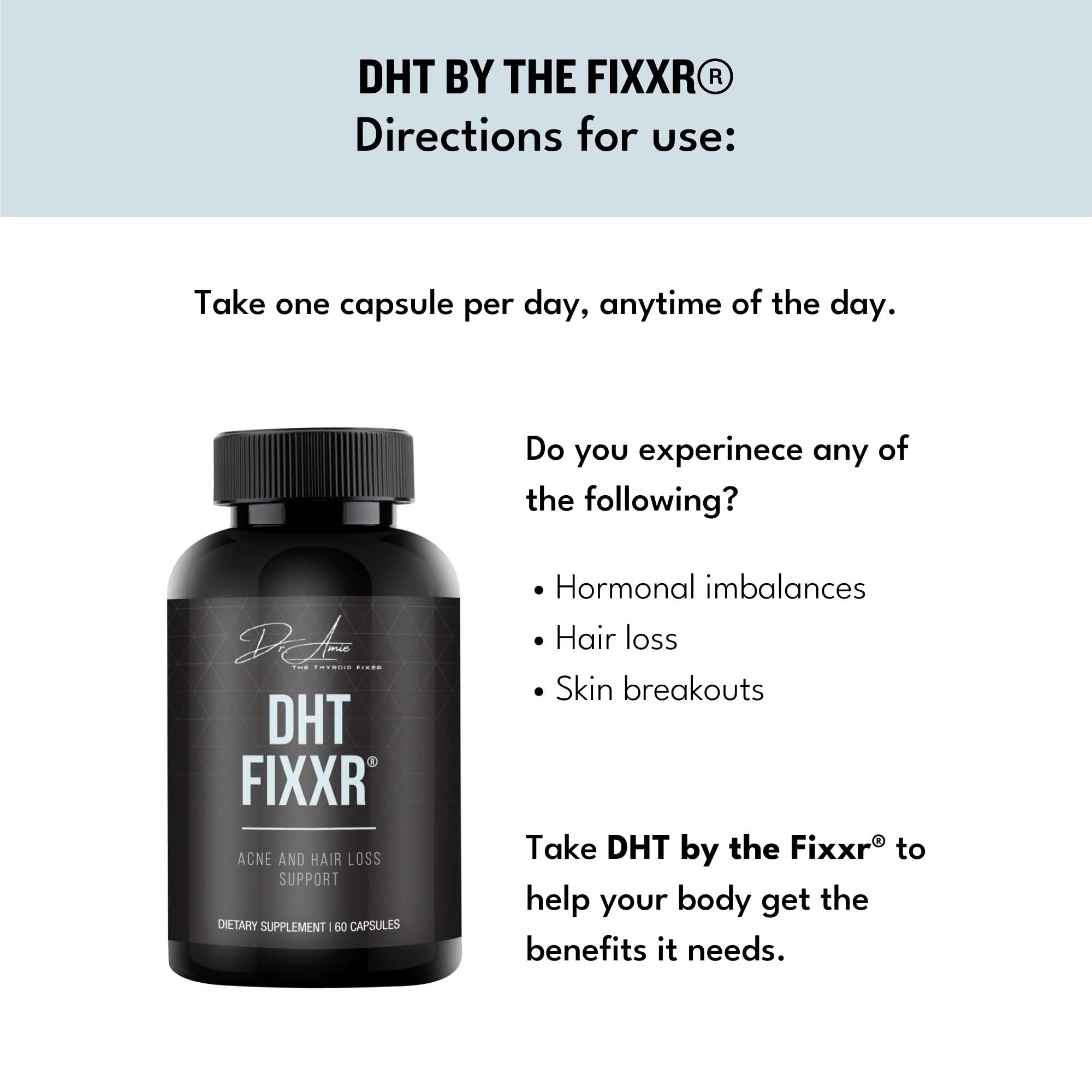 Fixxr DHT Support by Dr. Amie | with Saw Palmetto and Nettles | Acne and Hair Loss Support | 60 Capsules Fixxr buy supplements canada