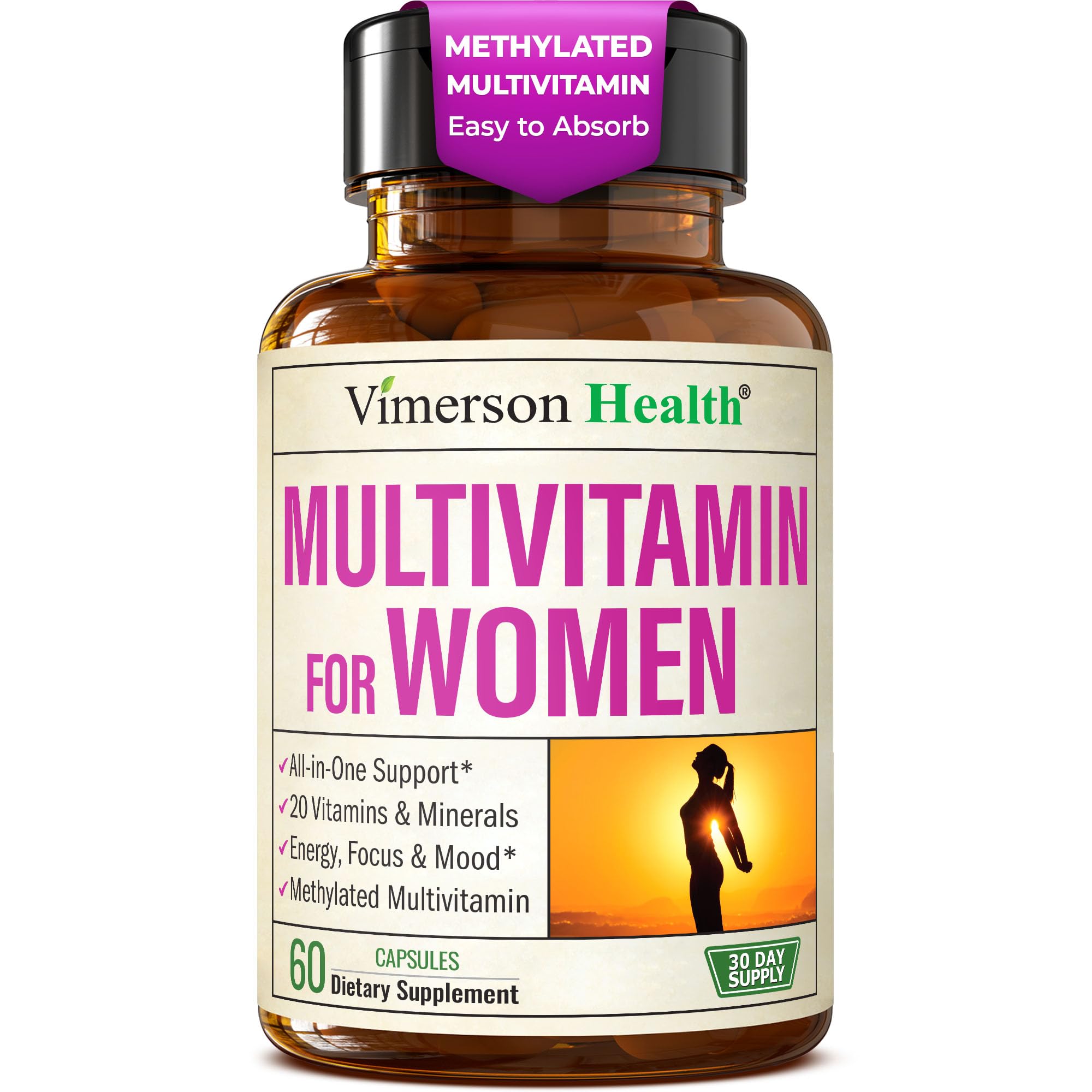 Multivitamin for Women – Methylated Womens Multivitamins & Multiminerals Capsules with Vitamin B12, A, D, C, Zinc, Magnesium Vimerson Health buy supplements canada