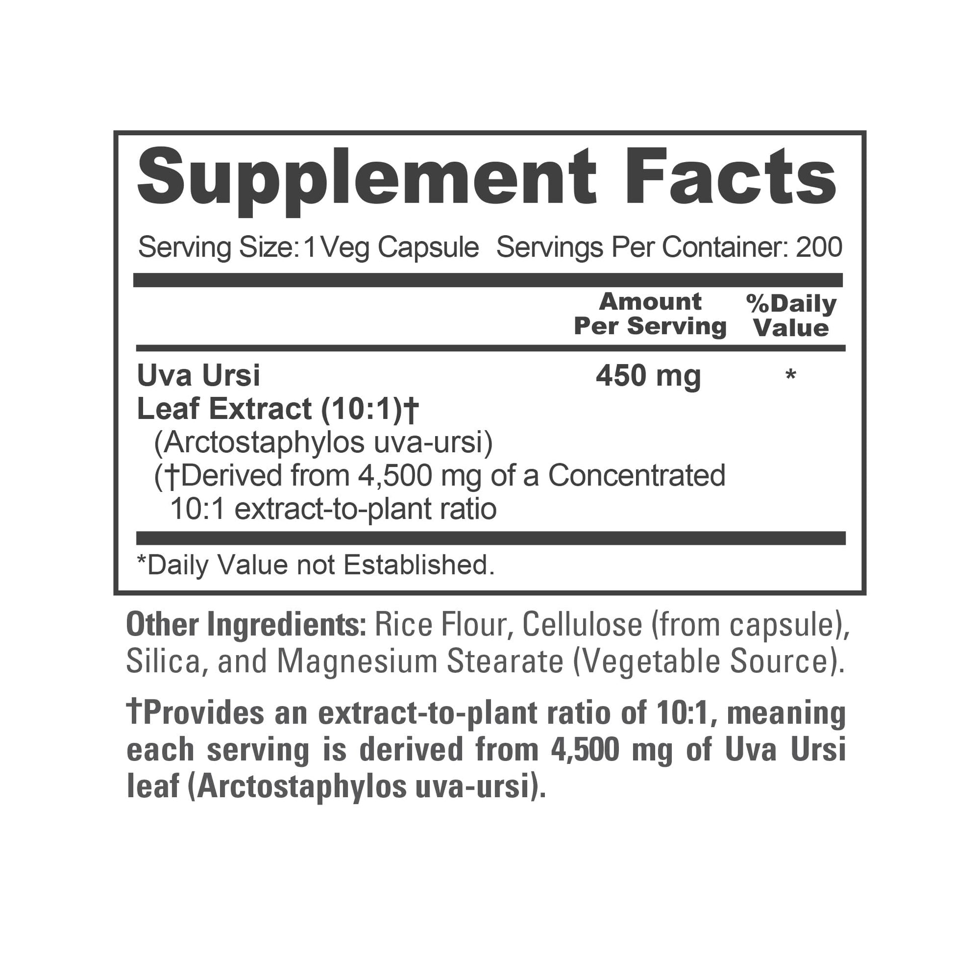 NusaPure Uva Ursi 10:1 Extract, 450 mg Equivalent to 4,500mg 200 Vegetarian caps (Non-GMO, Vegan) Bearberry NusaPure buy supplements canada