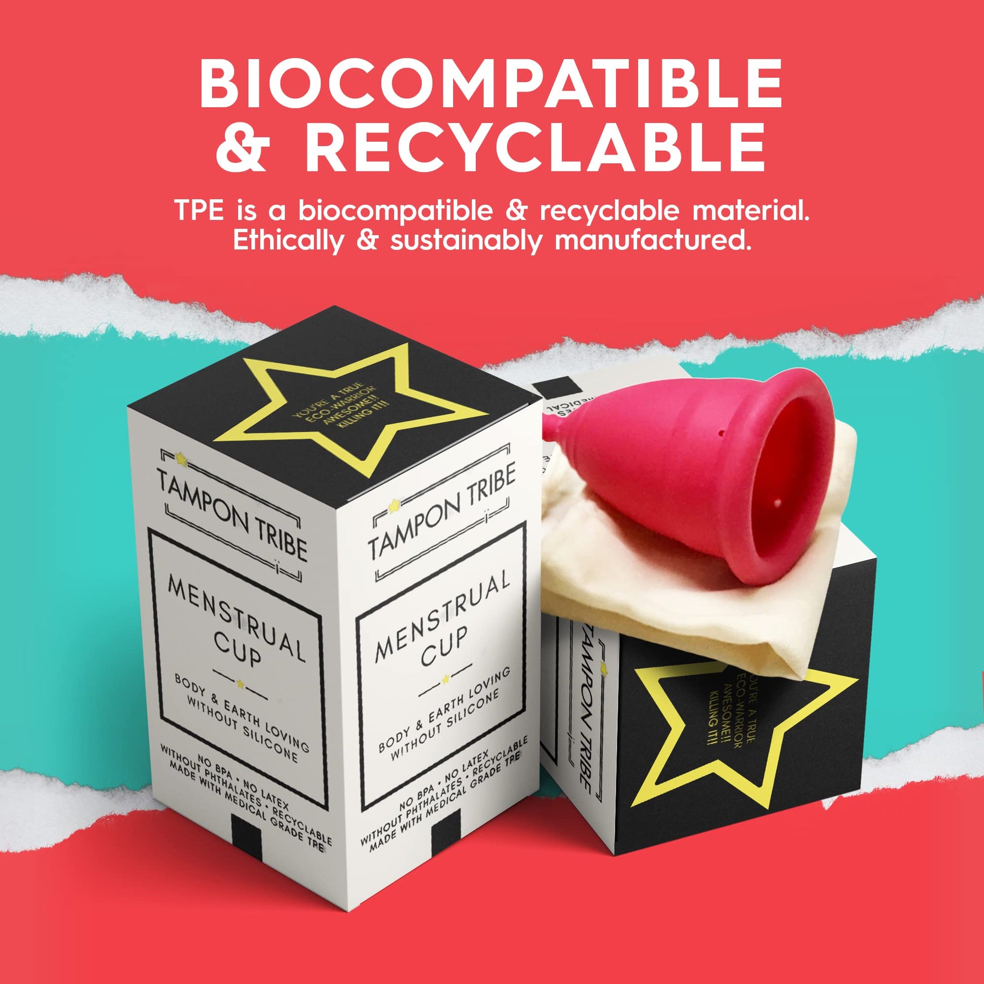 Tampon Tribe - Reusable Menstrual Cup, Easy to Clean TPE-Based Period Essential, Silicone-Free Tampon Tribe buy supplements canada