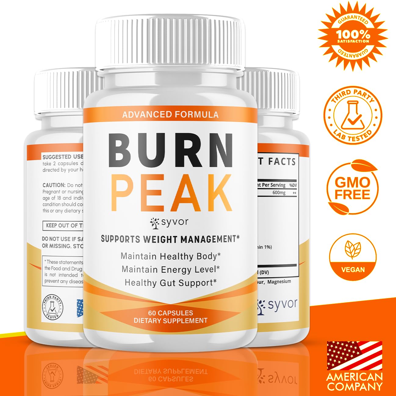 (5 Pack) Burn Peak Capsules, Official Burnpeak Pink Salt Pills with All Natural Ingredients, Advanced Health and Wellness Supplement with Premium Vitamins for Active Lifestyle Support (300 Capsules) Syvor buy supplements canada