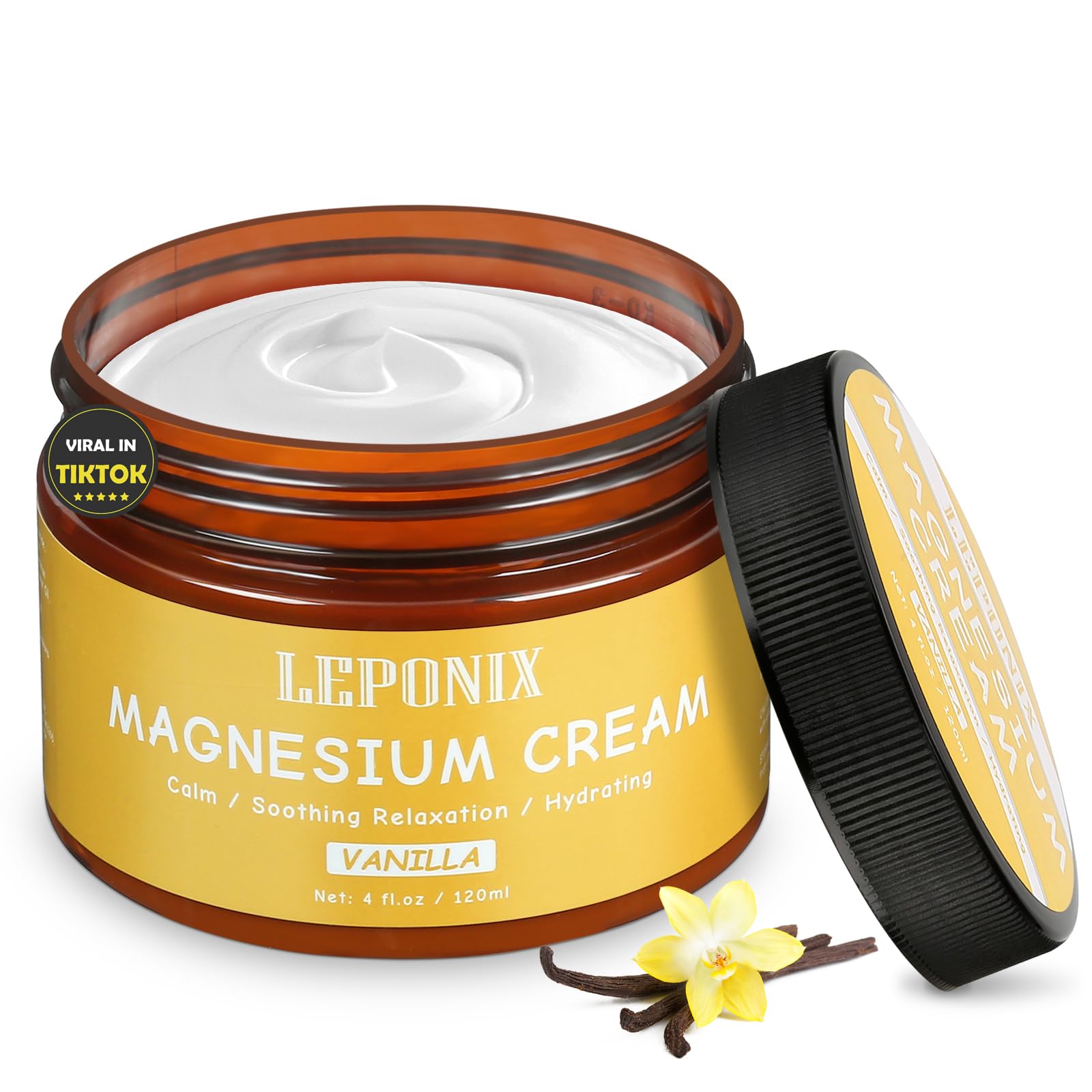 Magnesium Cream for Sleep & Muscle Recovery - Soothing Topical Magnesium Lotion for Leg Cramps, Joint Comfort, Pain Relief - Relaxing Magnesium Body Butter for Men Women Kids (120ml, Vanilla) LEPONIX buy supplements canada