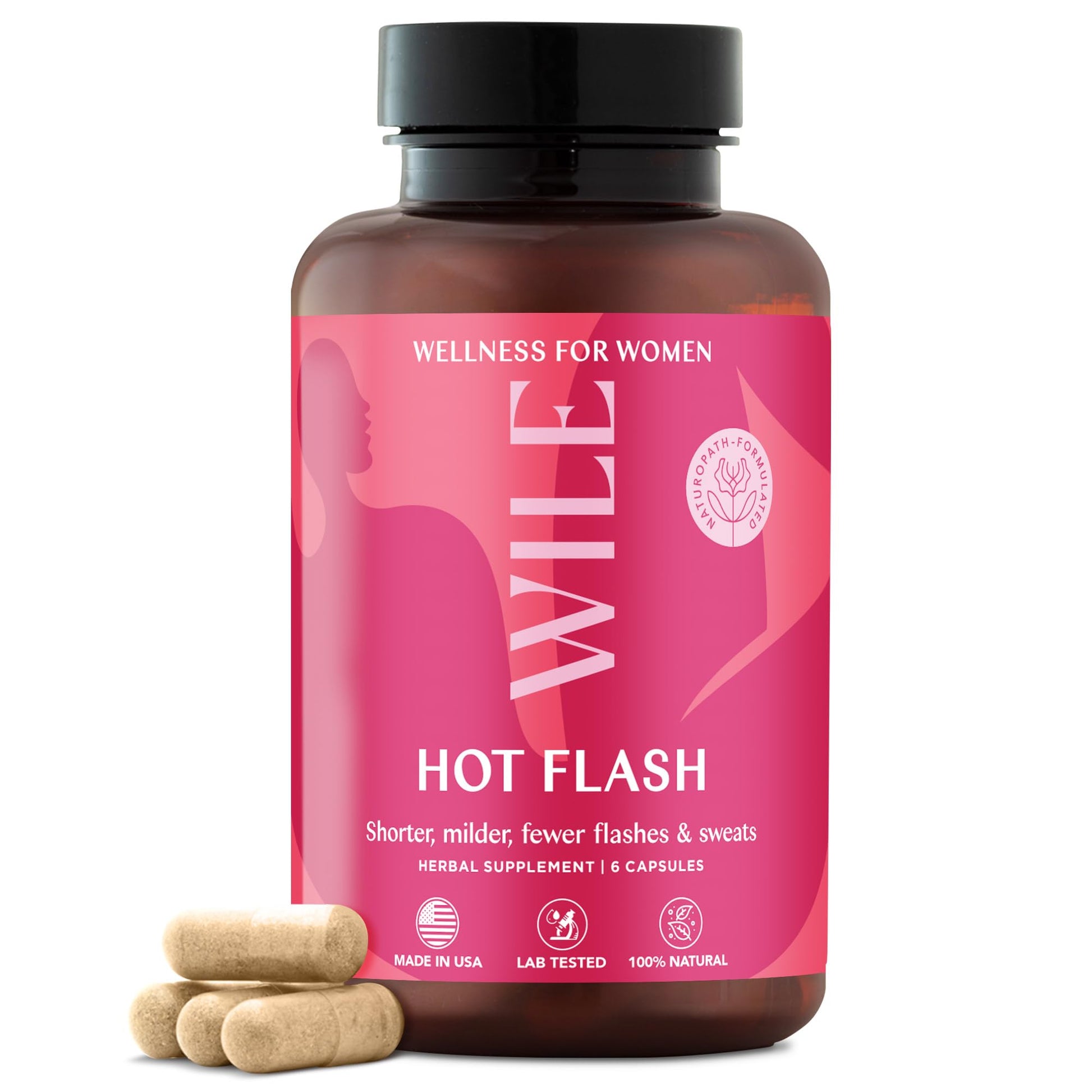 WILE Menopause and Perimenopause Supplements for Women - Hot Flashes and Night Sweats Relief with Kudzu Root - Premenopause Support for Stress, Hot Flash, Hormone Balance & Restful Sleep, 30 Servings WILE buy supplements canada