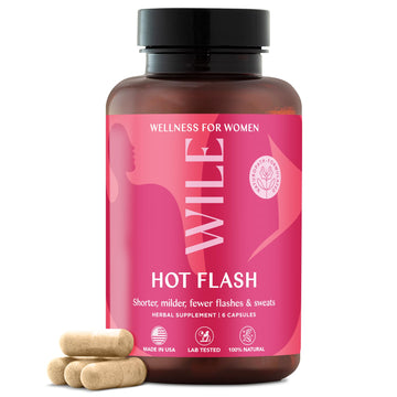 WILE Menopause and Perimenopause Supplements for Women - Hot Flashes and Night Sweats Relief with Kudzu Root - Premenopause Support for Stress, Hot Flash, Hormone Balance & Restful Sleep, 30 Servings WILE buy supplements canada