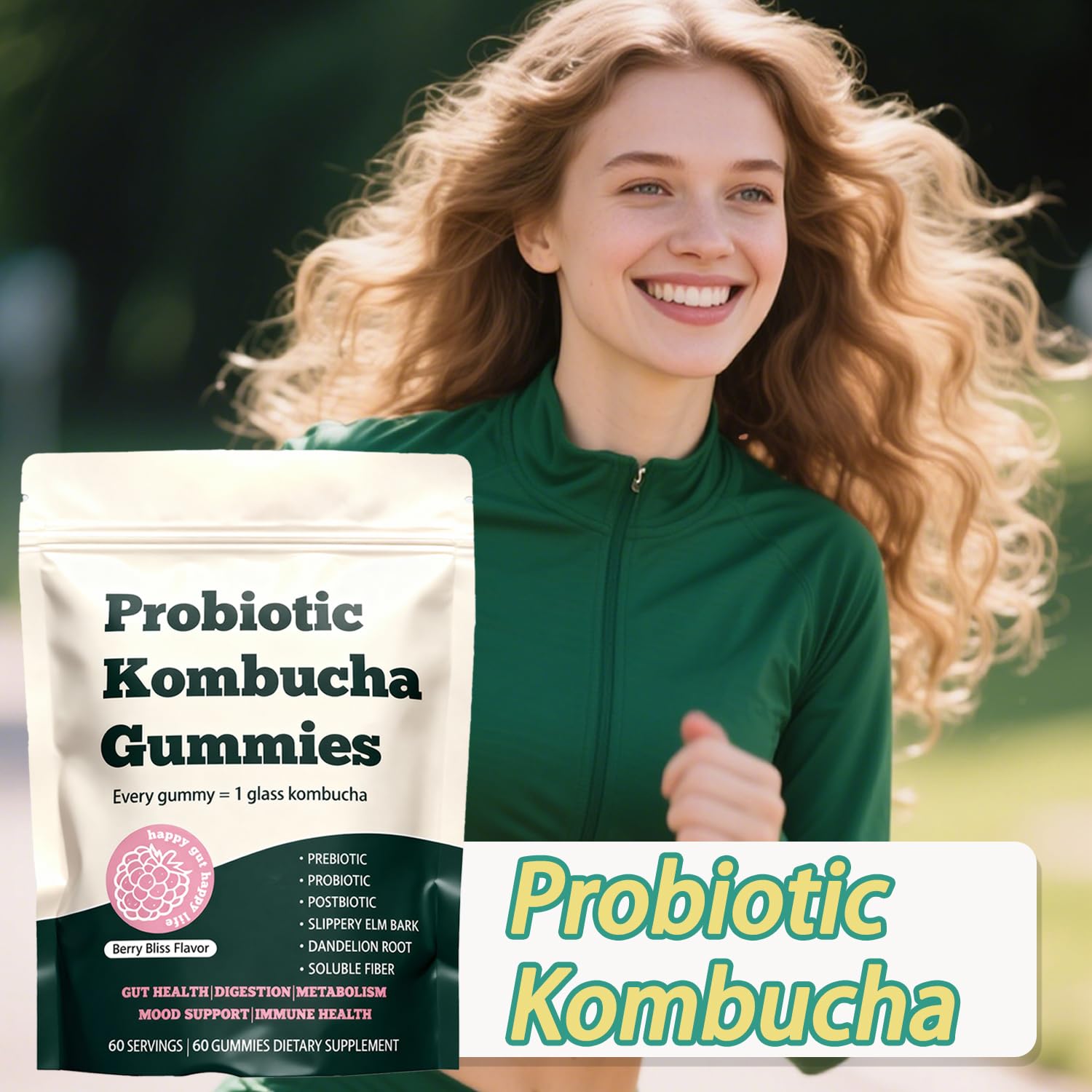 Glo Vous Probiotic Kombucha Gummies – 60 Gummies, with Prebiotics, Postbiotics & Fiber,Includes Slippery Elm, Dandelion Root & MCT Oil,Supports Digestive Health, Bloating Relief & Gut Support Glo Vous buy supplements canada