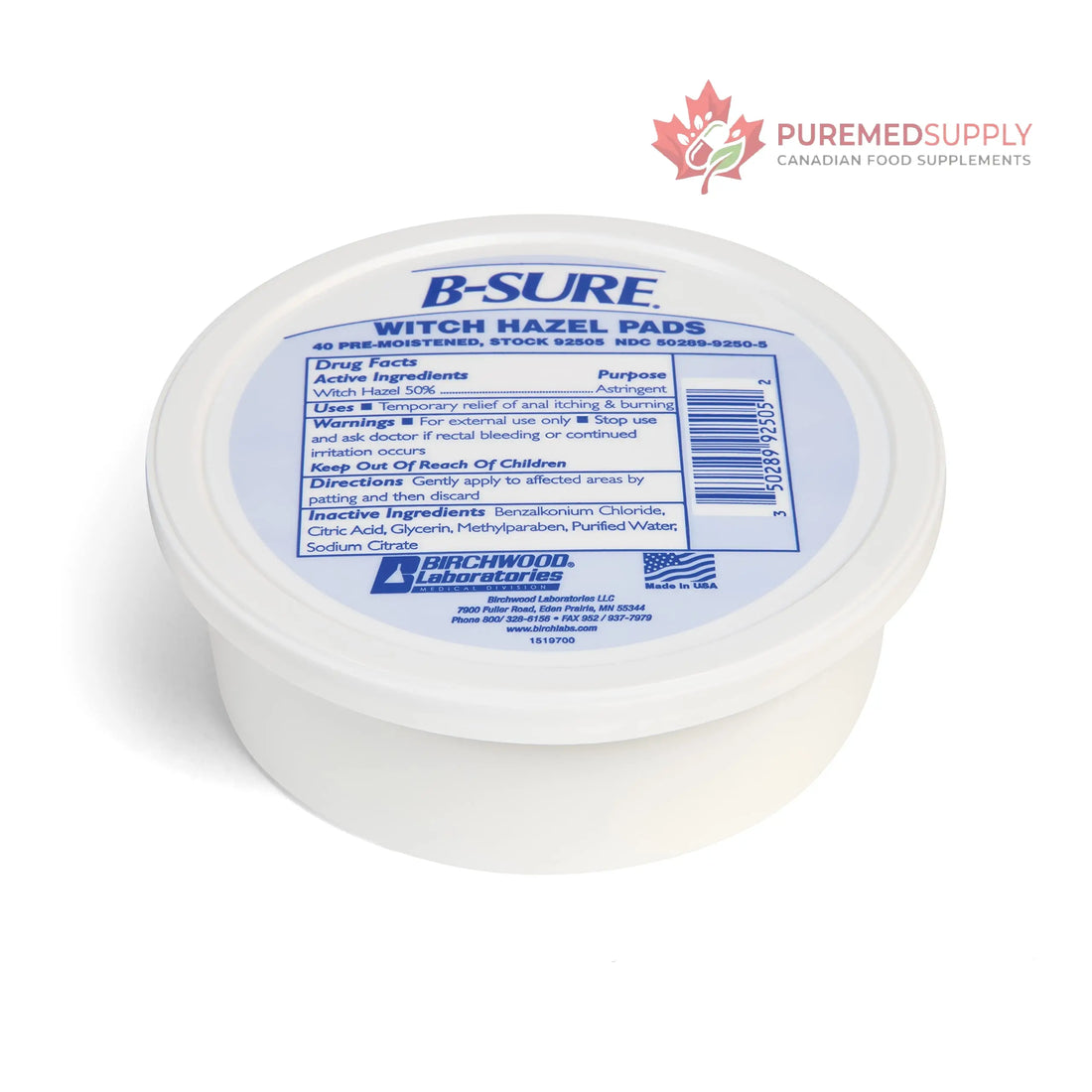 B-Sure Pre-Moistened Witch Hazel Pads, 40 Count B-Sure buy supplements canada