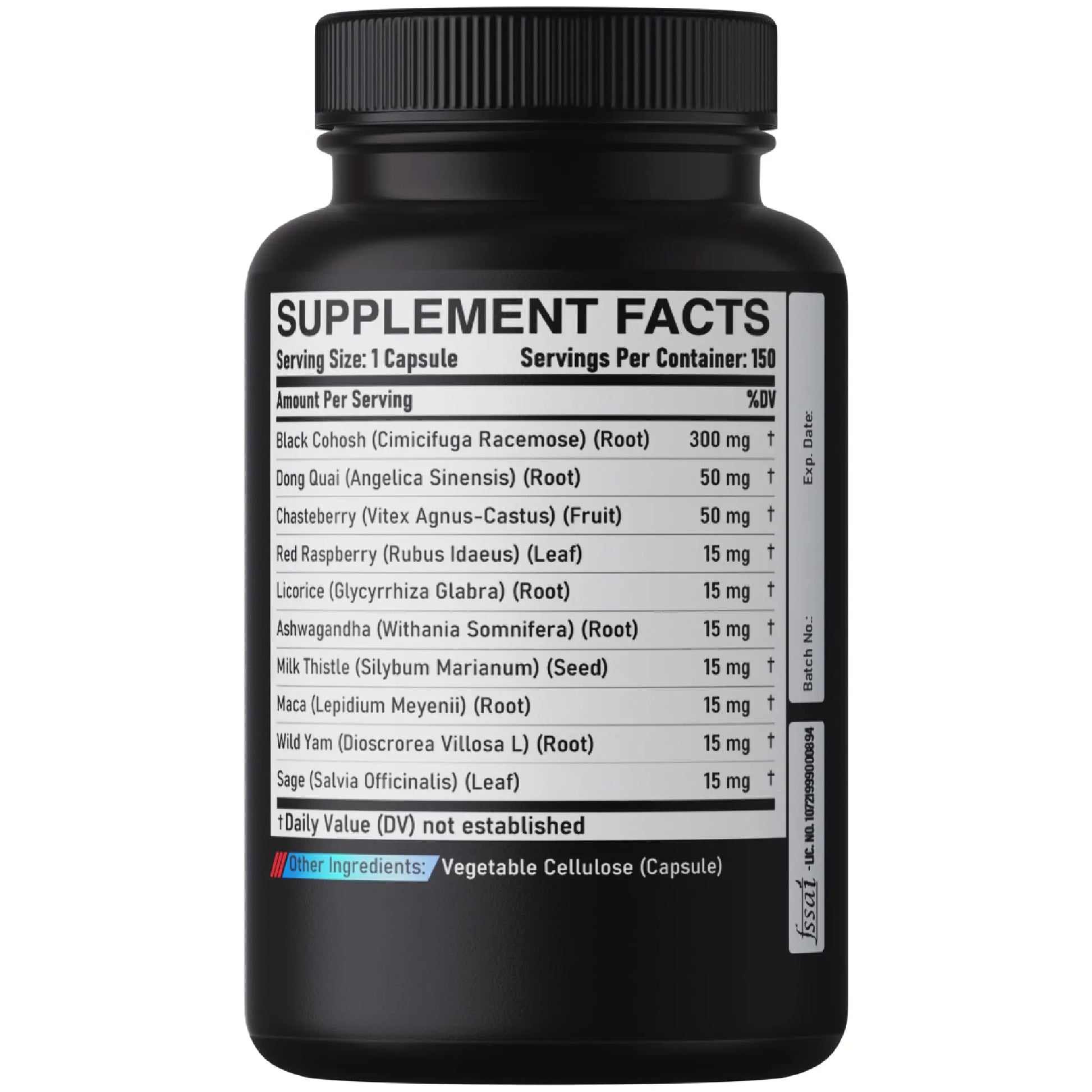 DEDICAD 12in1 Black Cohosh 5-Month Supply for Menopause Support Supplement with Dong Quai, Chasteberry, Red Raspberry, Licorice, Wild Yam & More - 150 Capsules DEDICAD buy supplements canada