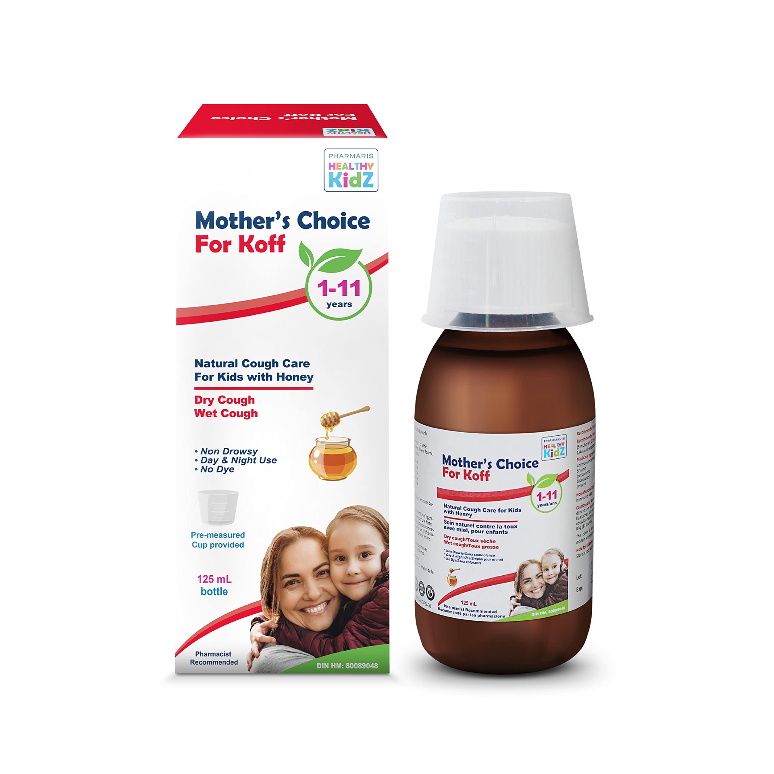 Mother’s Choice for Koff, for Dry and Wet Cough, Natural Cough Care for Kids with Honey, 125 ml PHARMARIS HEALTHY KIDZ MOTHER'S CHOICE buy supplements canada