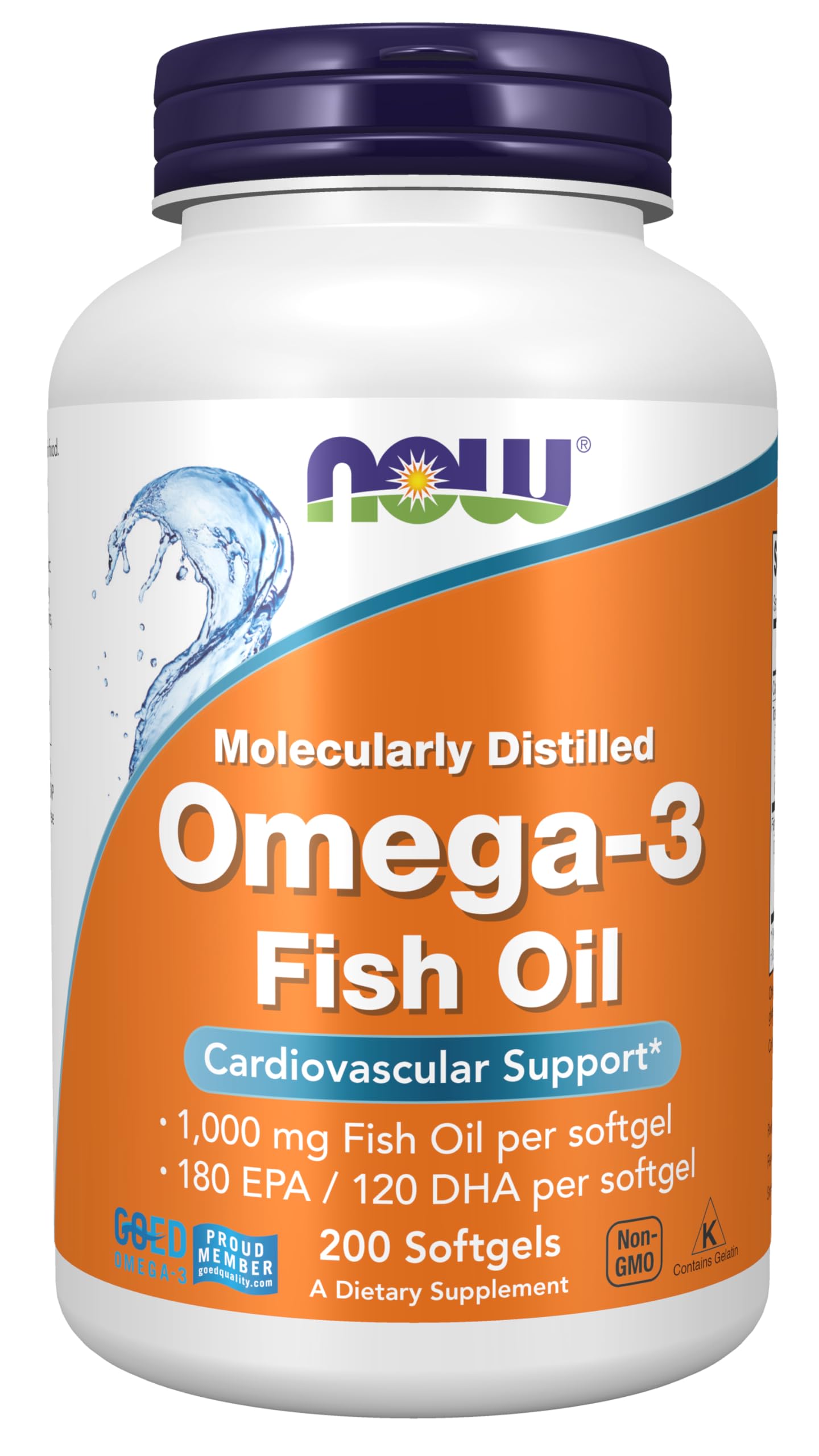 NOW Foods Supplements, Omega-3 180 EPA / 120 DHA, Molecularly Distilled, Cardiovascular Support*, 200 Softgels NOW Foods buy supplements canada
