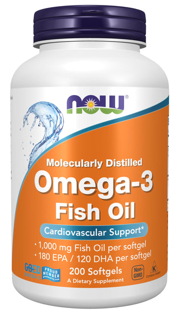 NOW Foods Supplements, Omega-3 180 EPA / 120 DHA, Molecularly Distilled, Cardiovascular Support*, 200 Softgels NOW Foods buy supplements canada