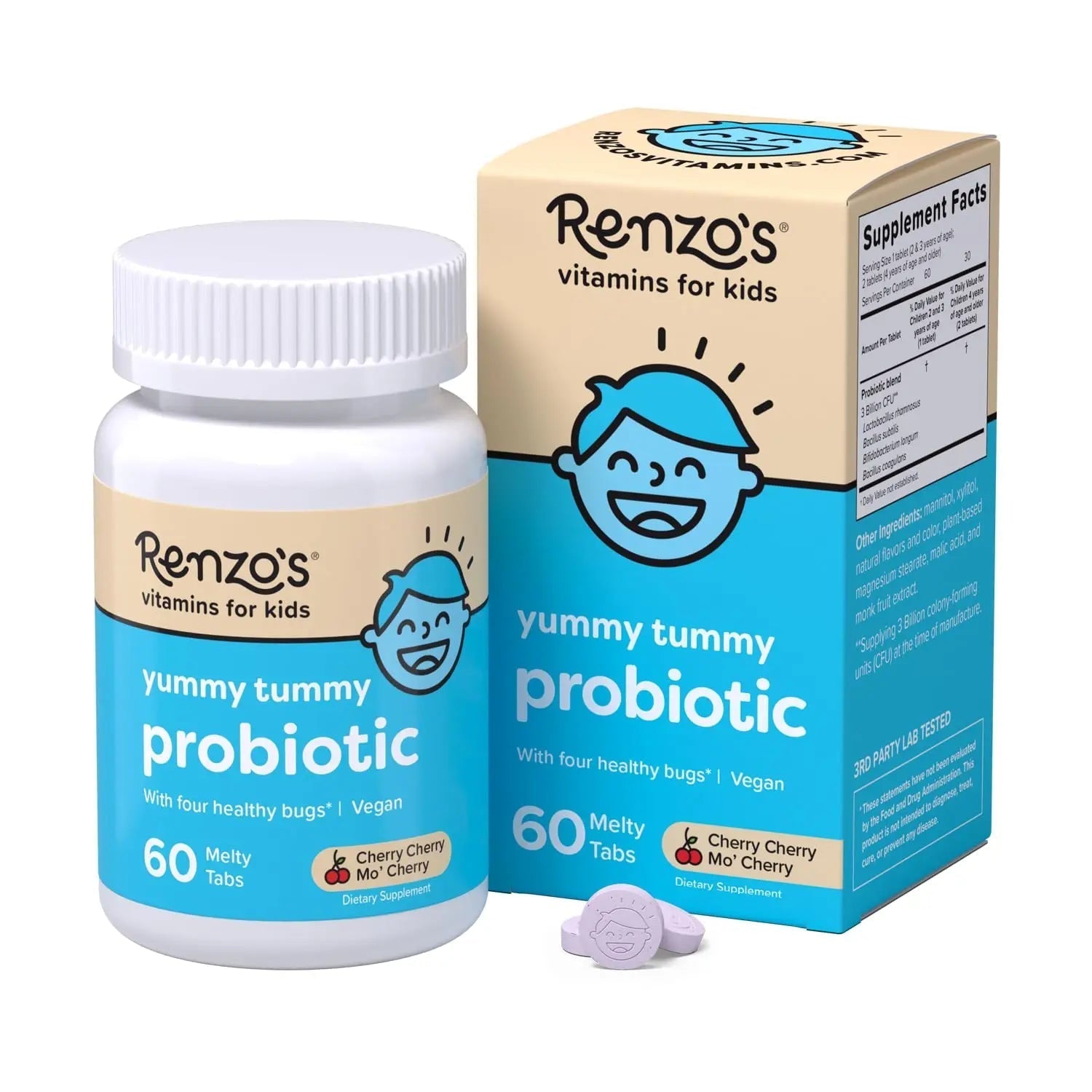 Renzo's Vitamins Happy Tummies Bundle, Probiotics for Kids and Picky Eater Kids Multivitamin Renzo's buy supplements canada