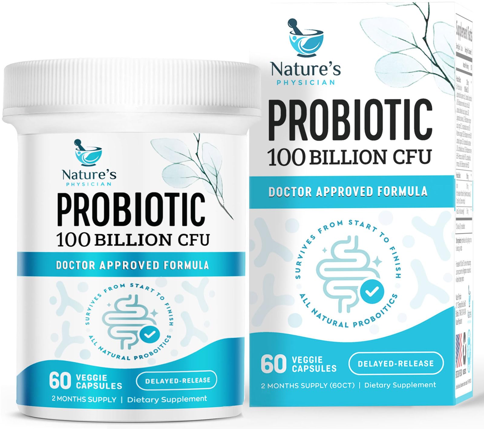Nature's Physician Probiotics - 100 Billion CFU Per Capsule - 16 Strains + Prebiotics - Best Probiotic Supplement for Women & Men - Supports Immune, Nature's Physician buy supplements canada