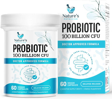 Nature's Physician Probiotics - 100 Billion CFU Per Capsule - 16 Strains + Prebiotics - Best Probiotic Supplement for Women & Men - Supports Immune, Nature's Physician buy supplements canada